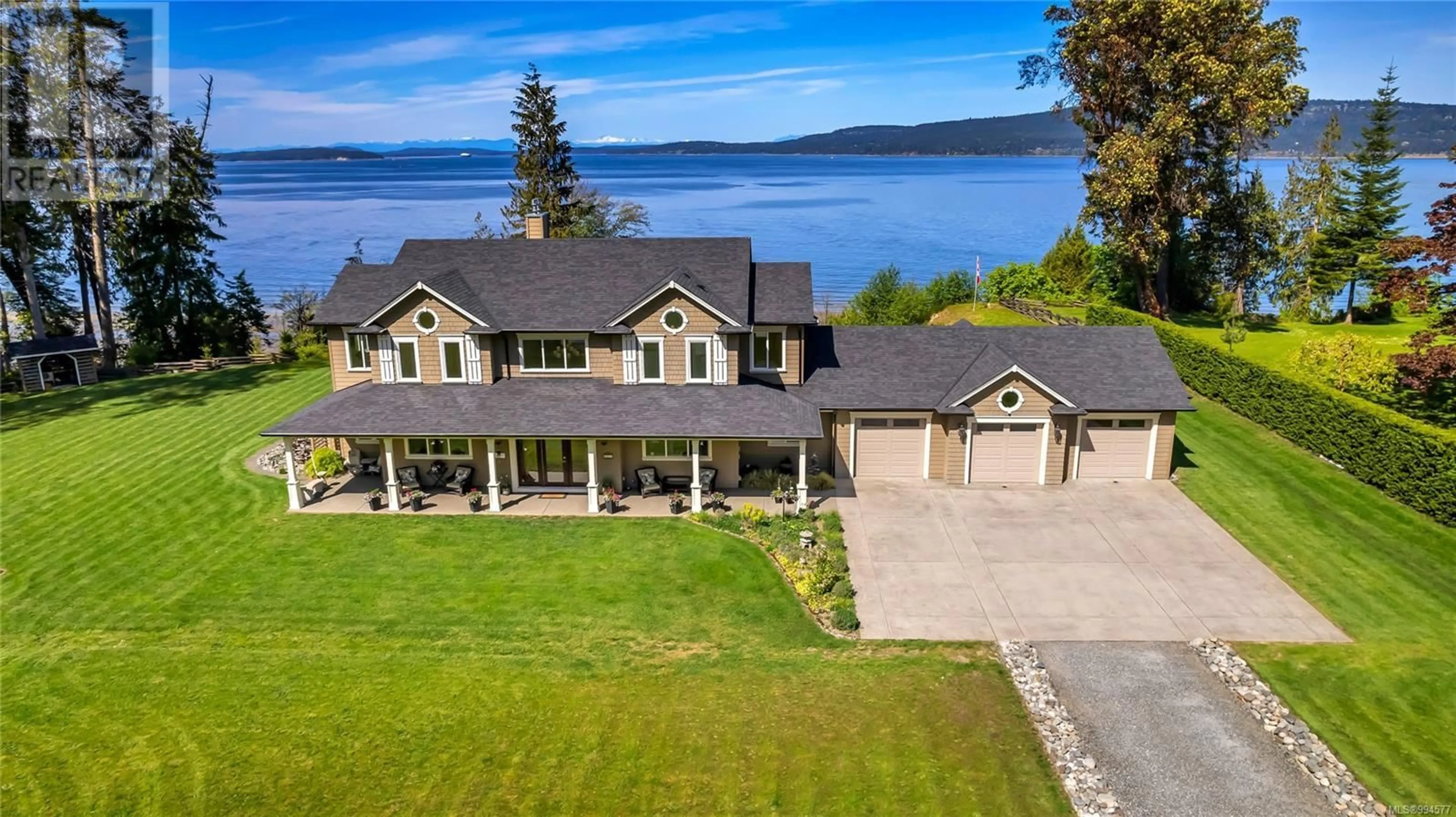A pic from outside/outdoor area/front of a property/back of a property/a pic from drone, water/lake/river/ocean view for 1179 BARNES ROAD, Crofton British Columbia V0R1R0