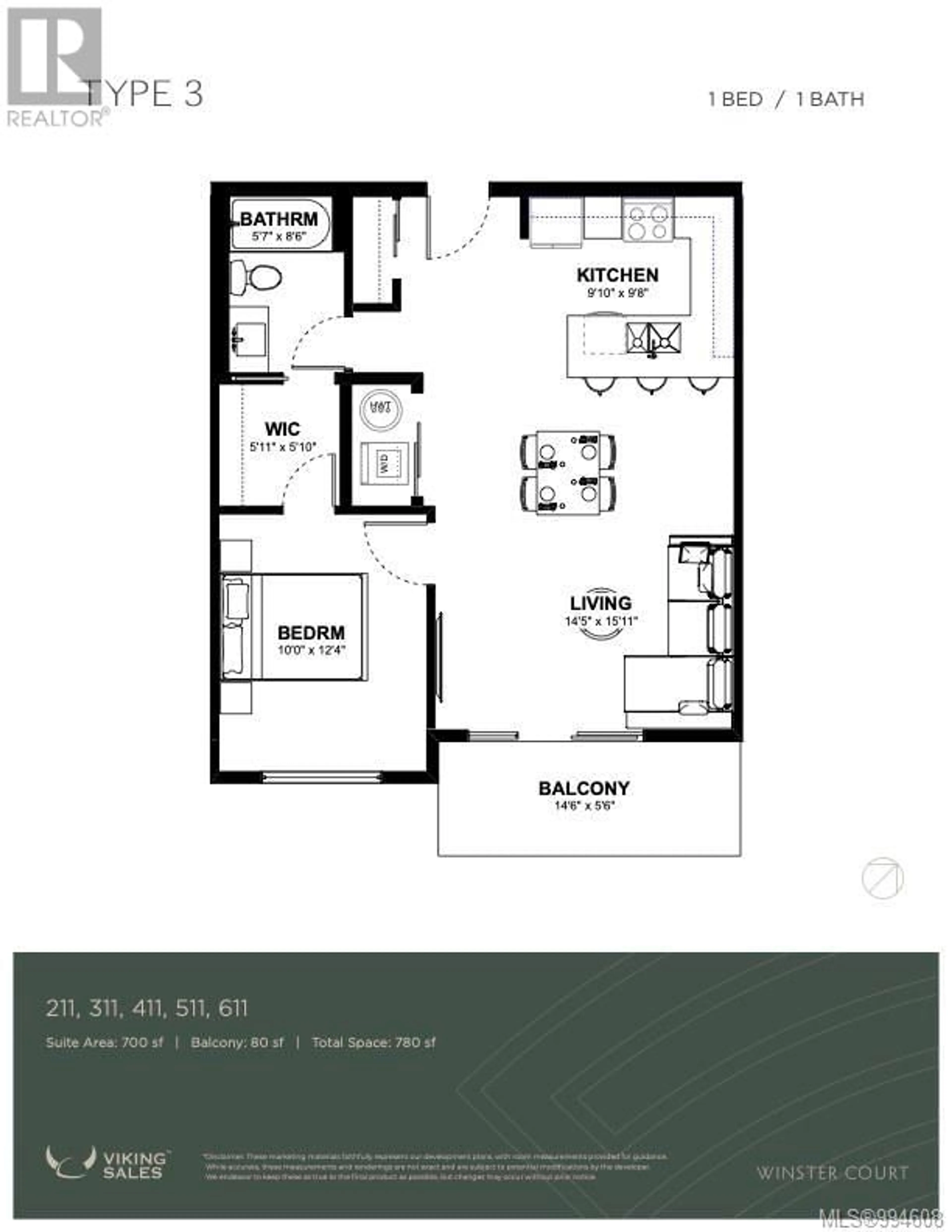 Floor plan for 511 - 2770 WINSTER ROAD, Langford British Columbia V9B7C7