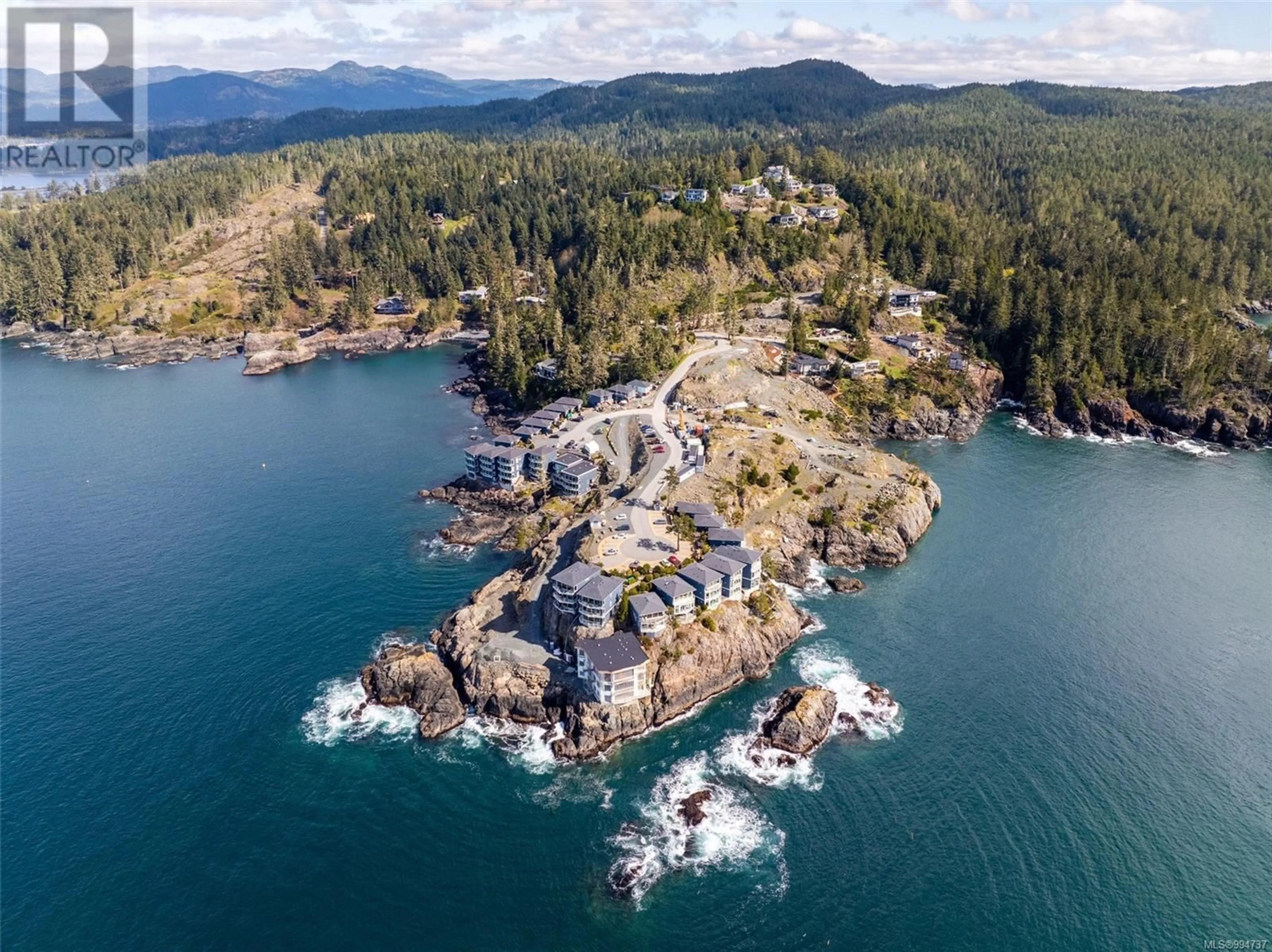 A pic from outside/outdoor area/front of a property/back of a property/a pic from drone, water/lake/river/ocean view for 43A - 1000 SOOKEPOINT PLACE, Sooke British Columbia V9Z1N8