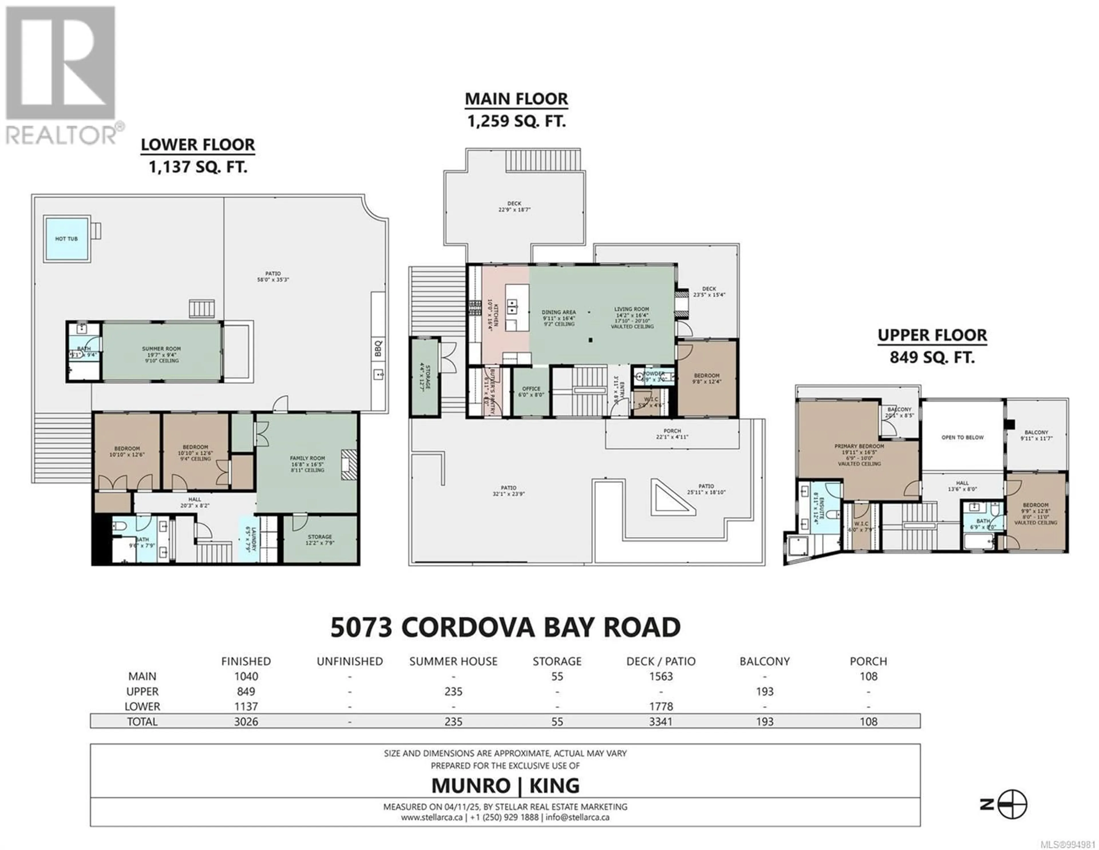 Floor plan for 5073 CORDOVA BAY ROAD, Saanich British Columbia V8Y2K1