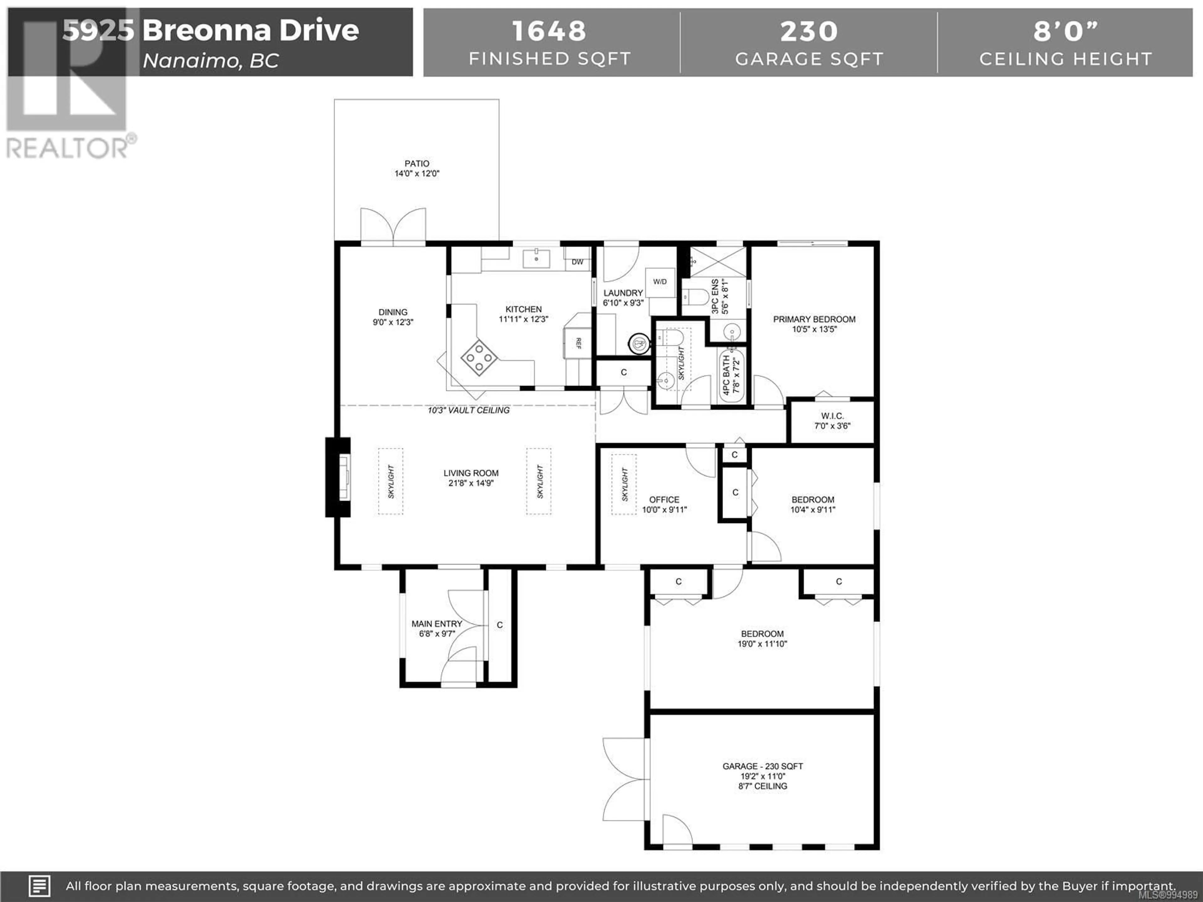 Floor plan for 5925 BREONNA DRIVE, Nanaimo British Columbia V9V1E9