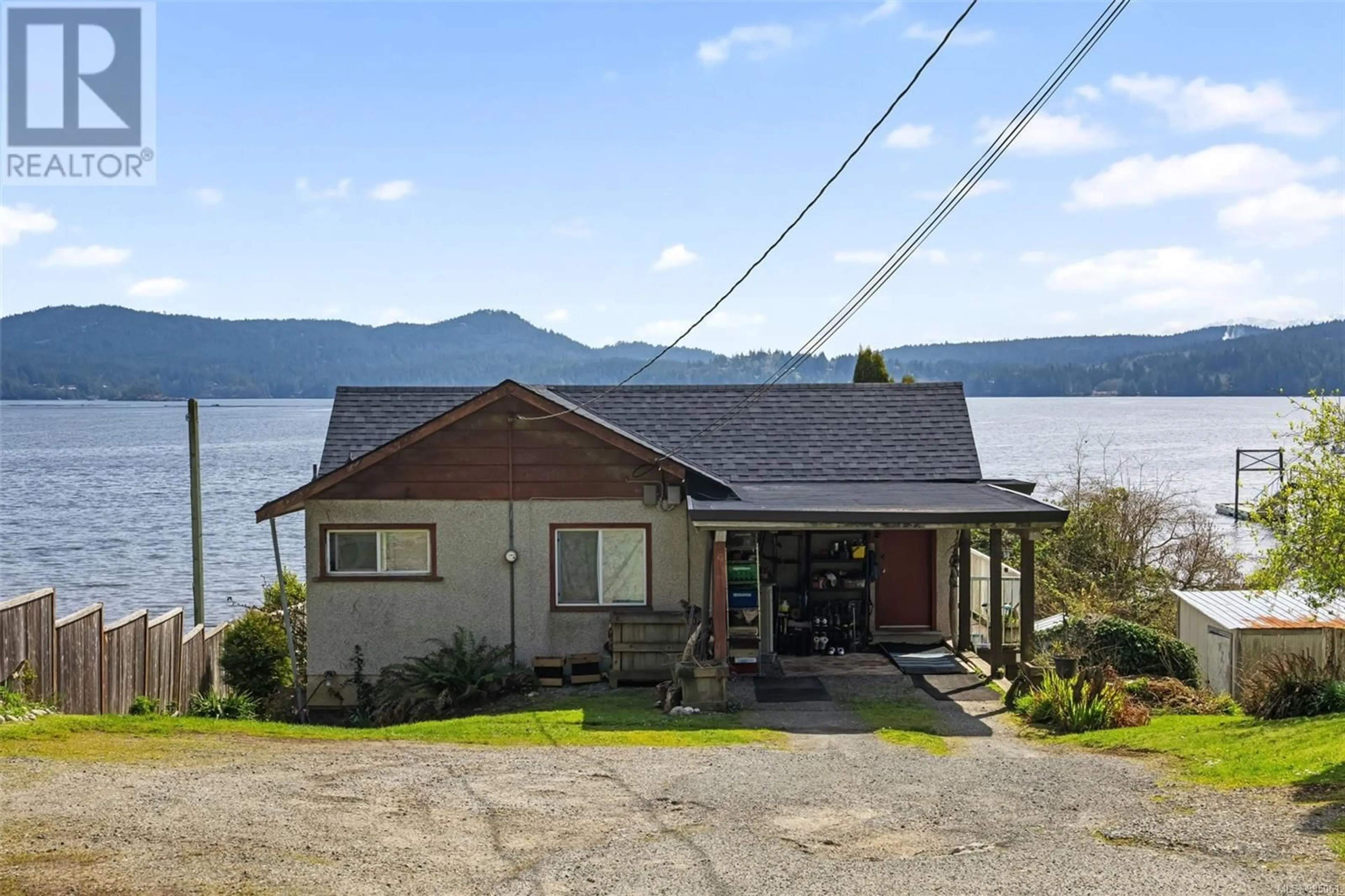 A pic from outside/outdoor area/front of a property/back of a property/a pic from drone, water/lake/river/ocean view for 5979 SOOKE ROAD, Sooke British Columbia V0S1N0