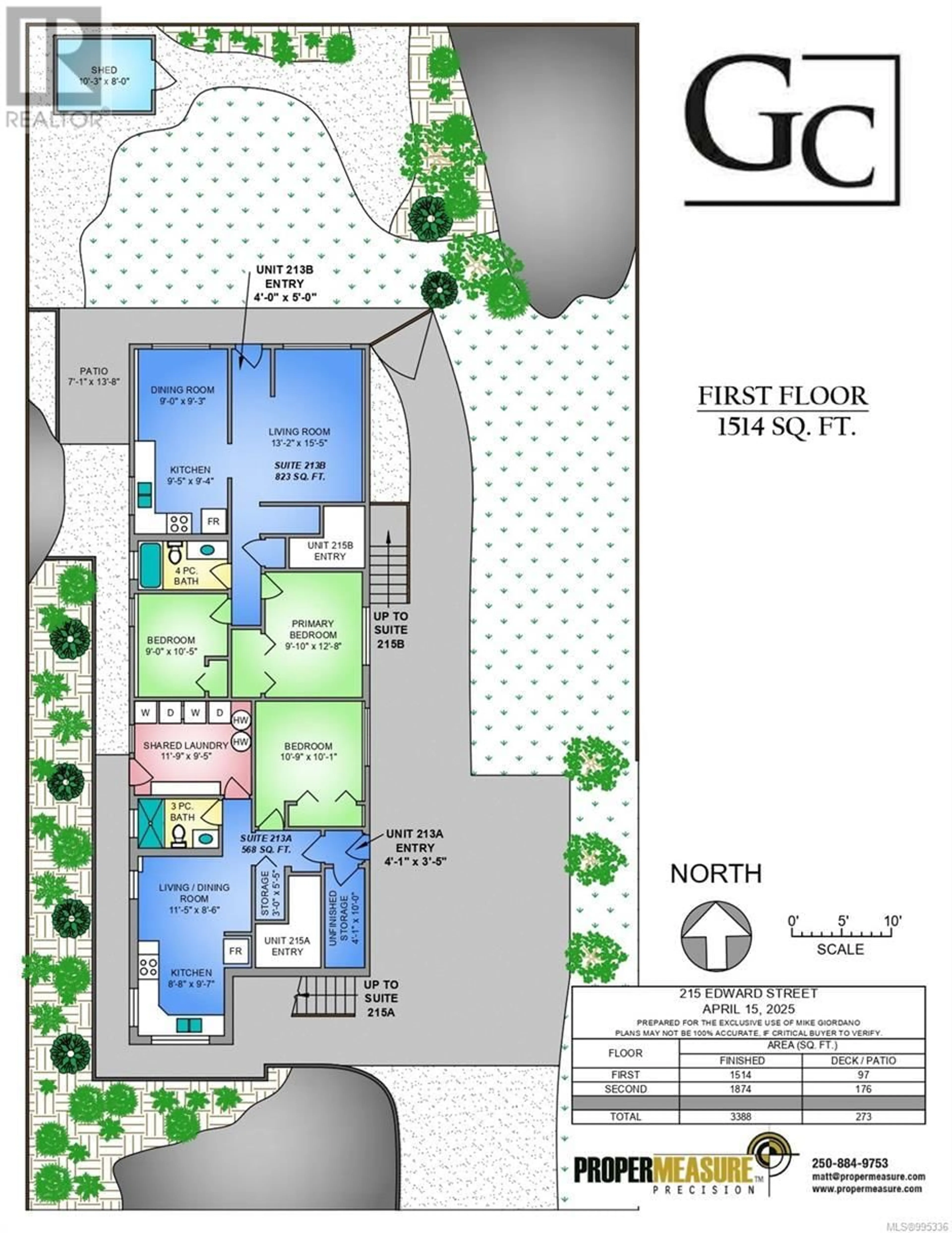 Floor plan for 213/215 EDWARD STREET, Victoria British Columbia V9A3E4