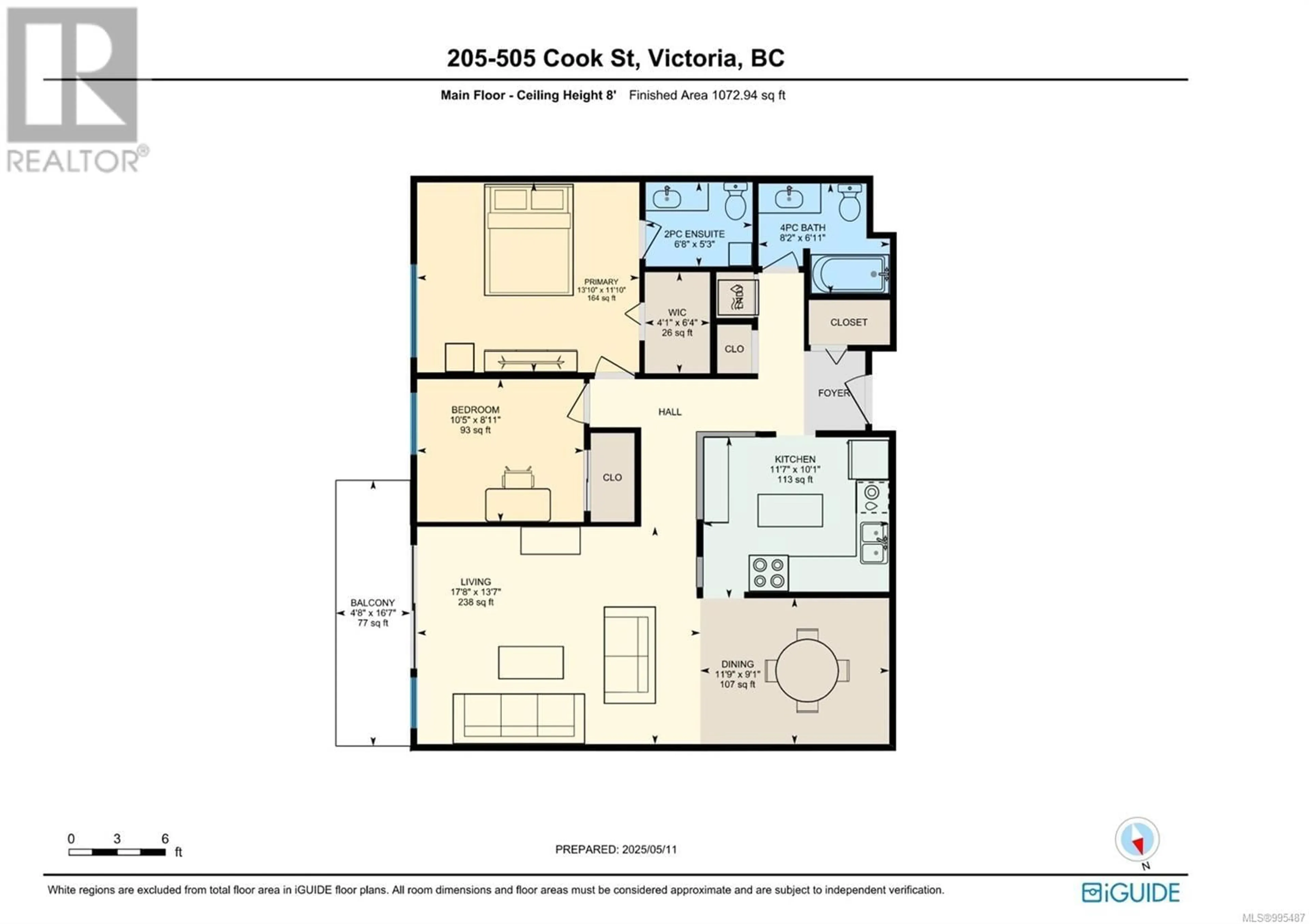 Floor plan for 205 - 505 COOK STREET, Victoria British Columbia V8V3Y4