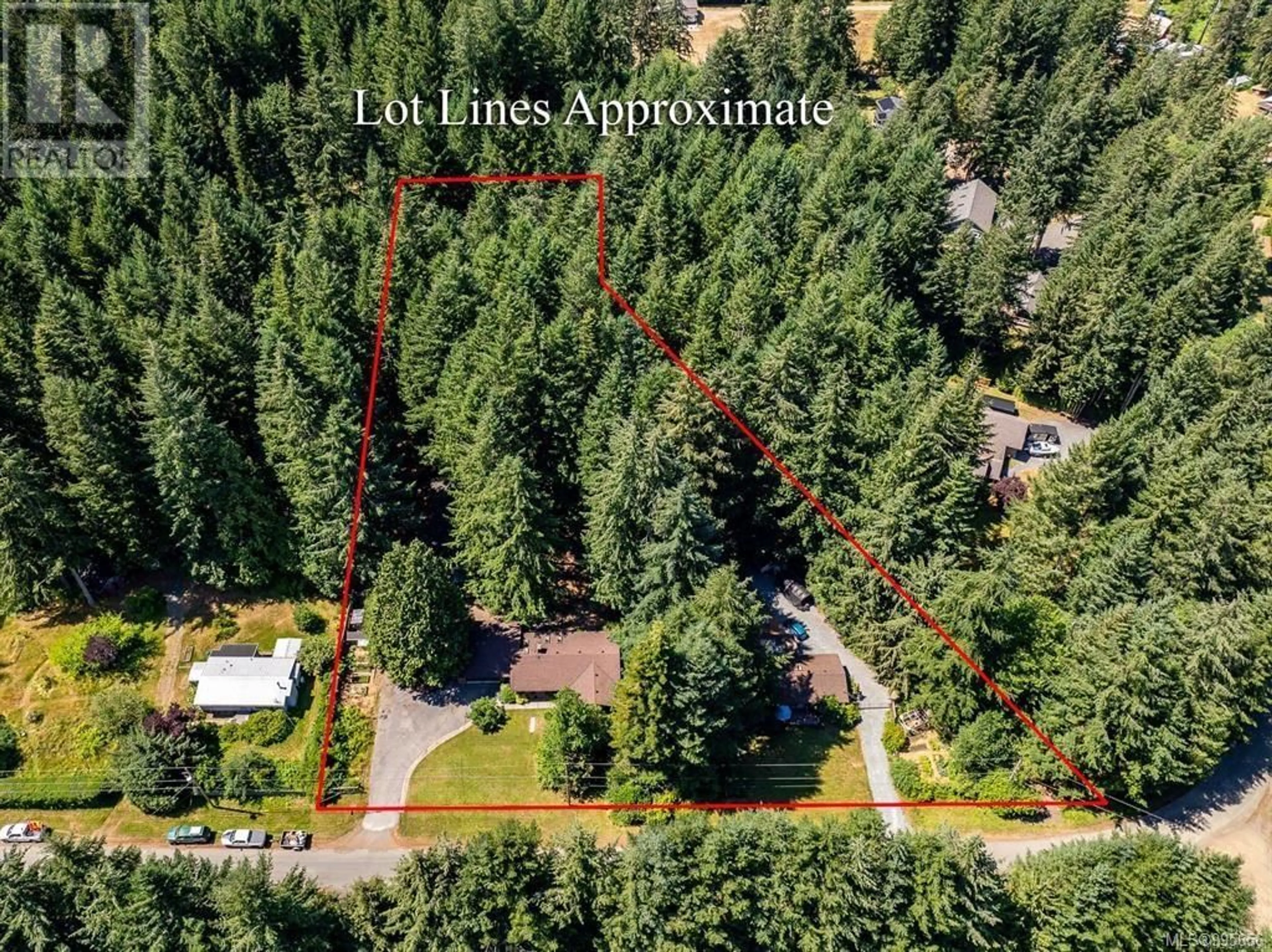 A pic from outside/outdoor area/front of a property/back of a property/a pic from drone, forest/trees view for 7789 LITTLE WAY, Fanny Bay British Columbia V0R1W0