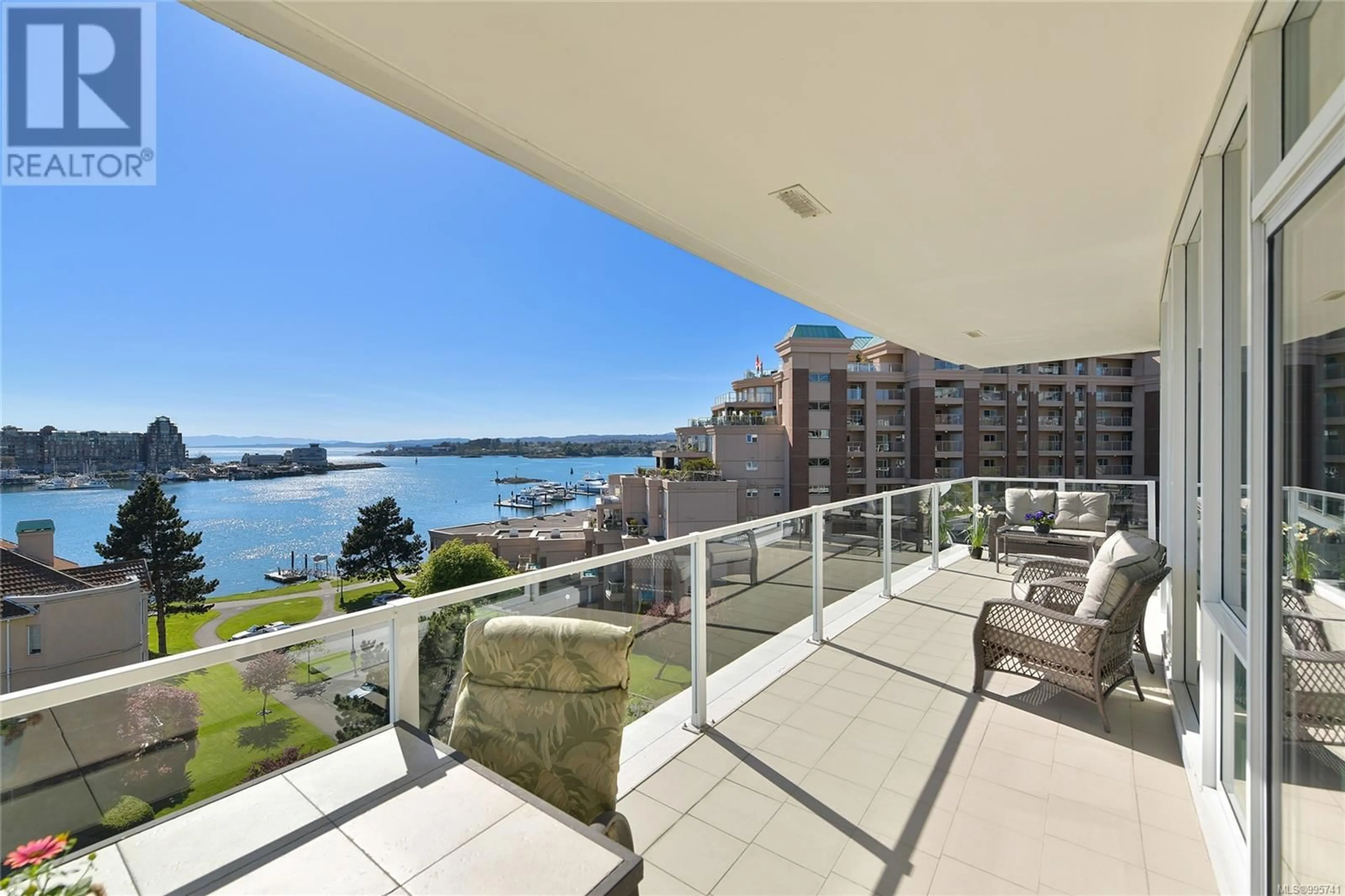 Balcony in the apartment, water/lake/river/ocean view for 507 - 68 SONGHEES ROAD, Victoria British Columbia V9A0A3