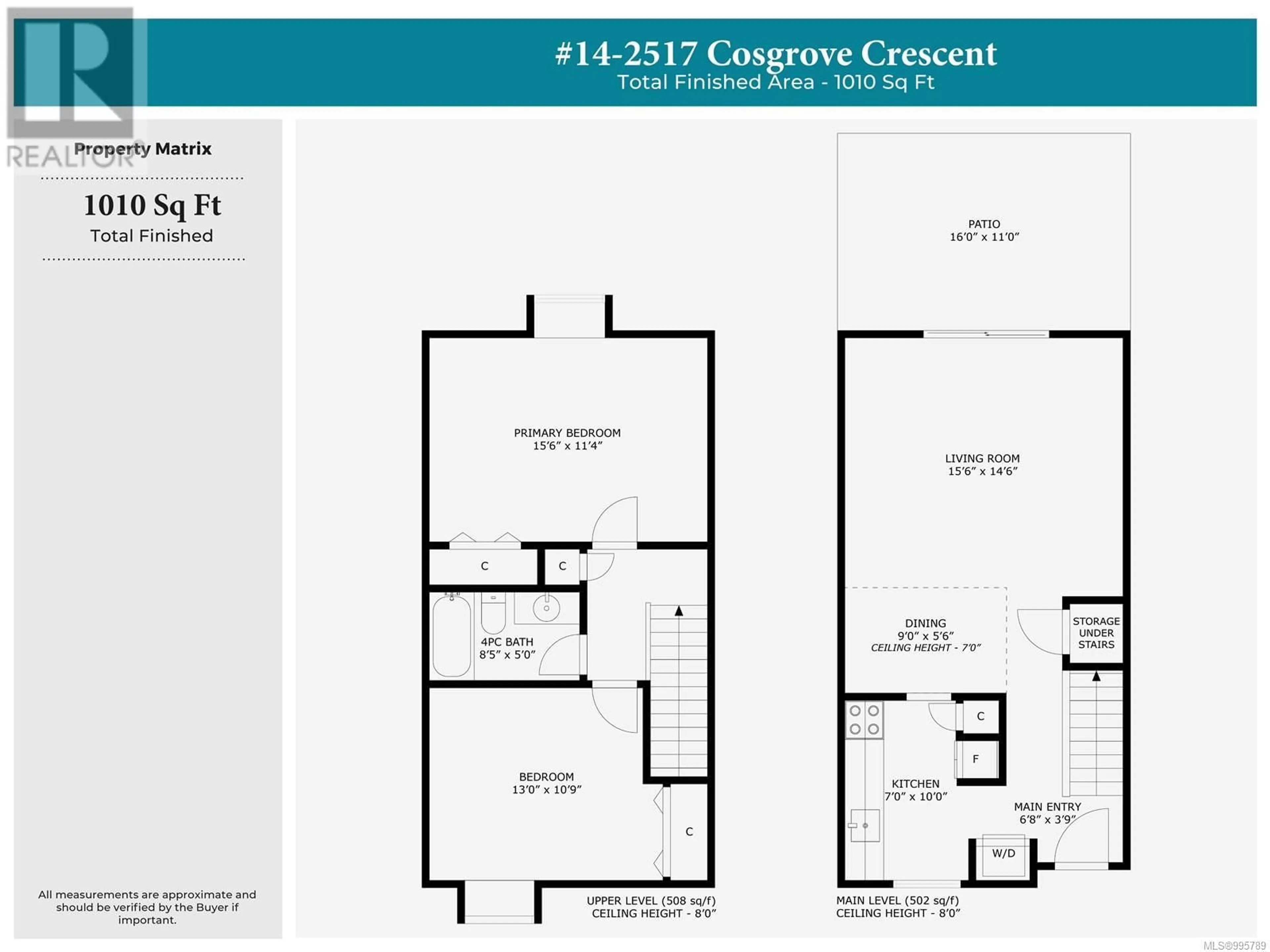 Floor plan for 14 - 2517 COSGROVE CRESCENT, Nanaimo British Columbia V9S3P4