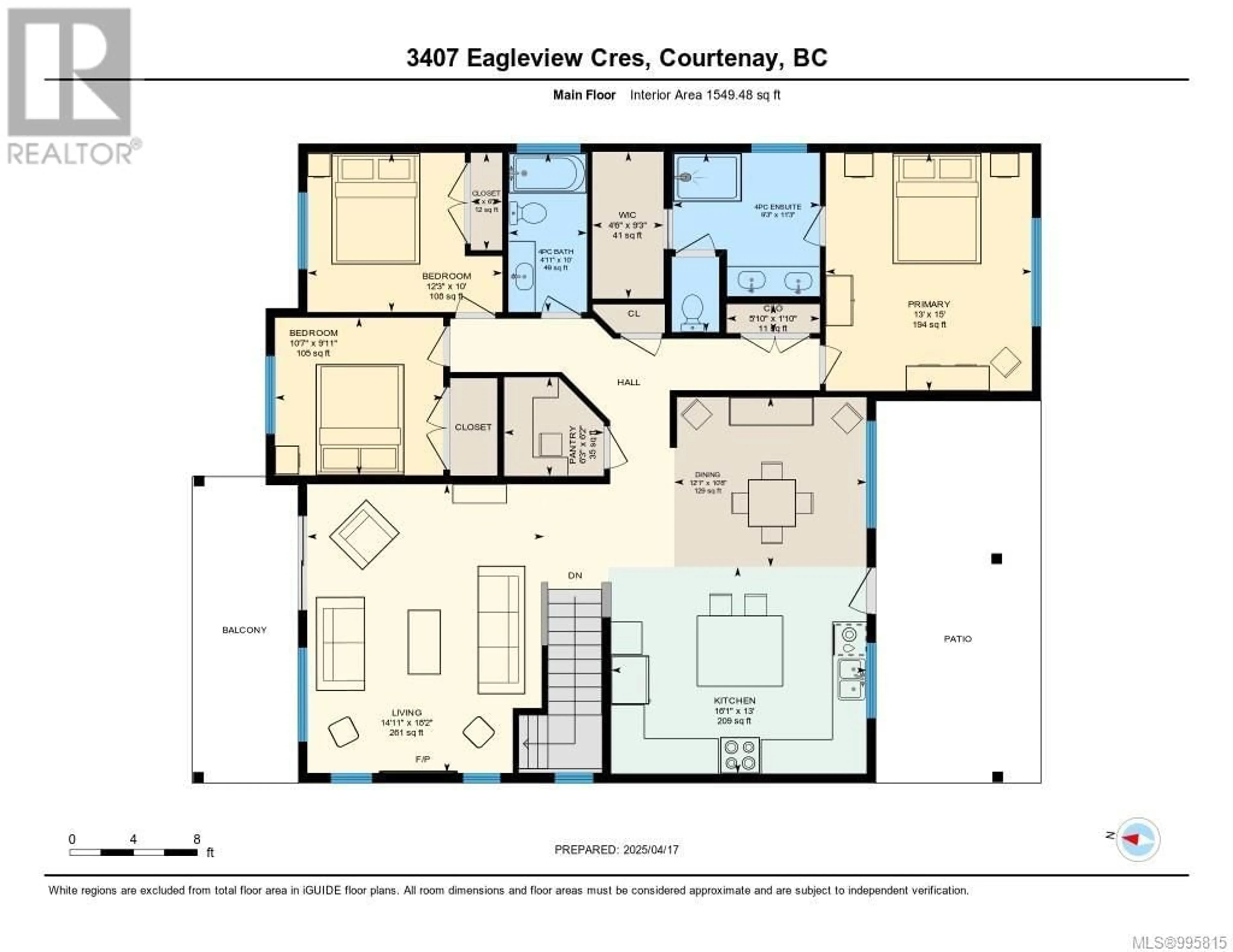 Floor plan for 3407 EAGLEVIEW CRESCENT, Courtenay British Columbia V9N0B6