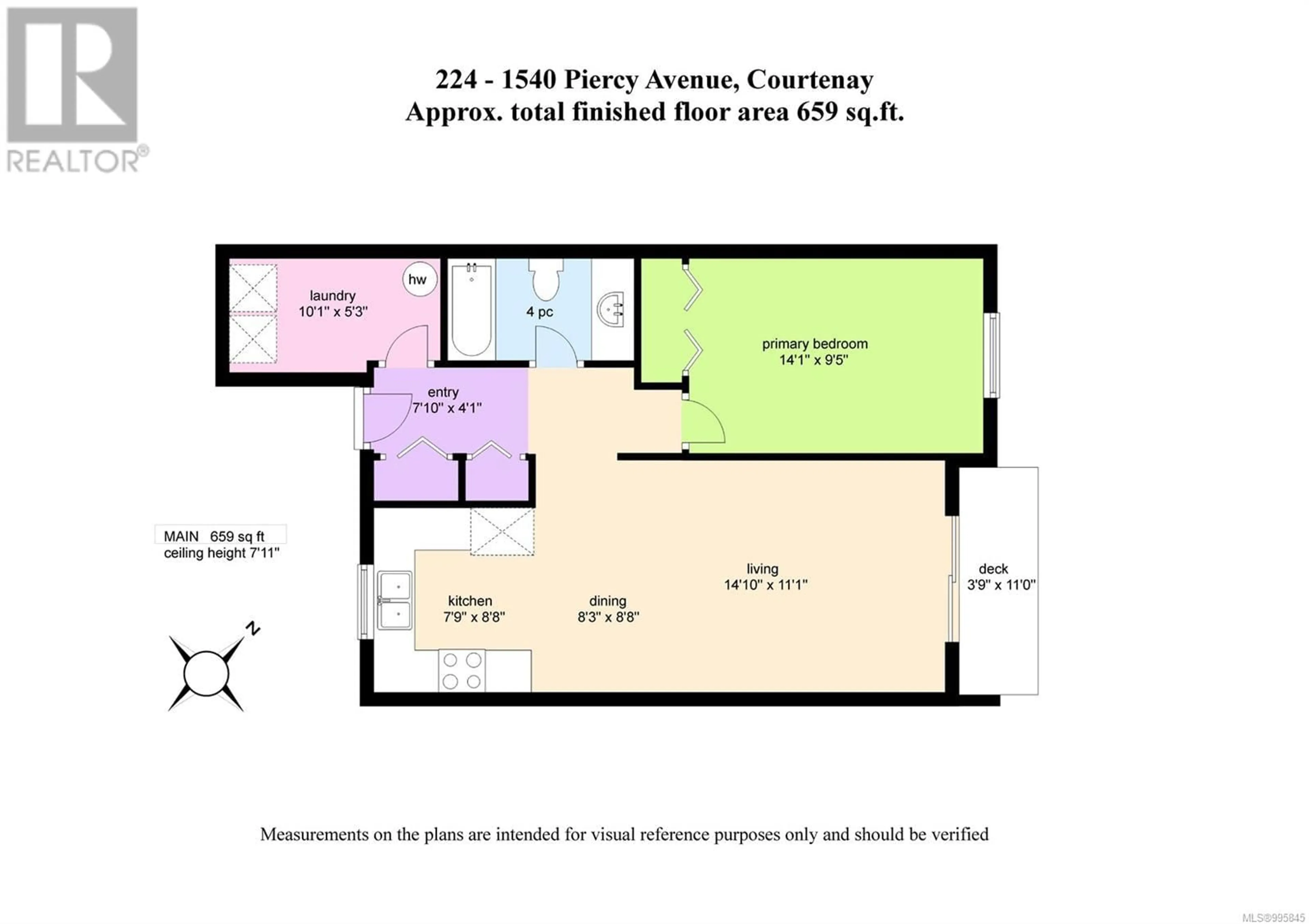Floor plan for 224 - 1540 PIERCY AVENUE, Courtenay British Columbia V9N3E9