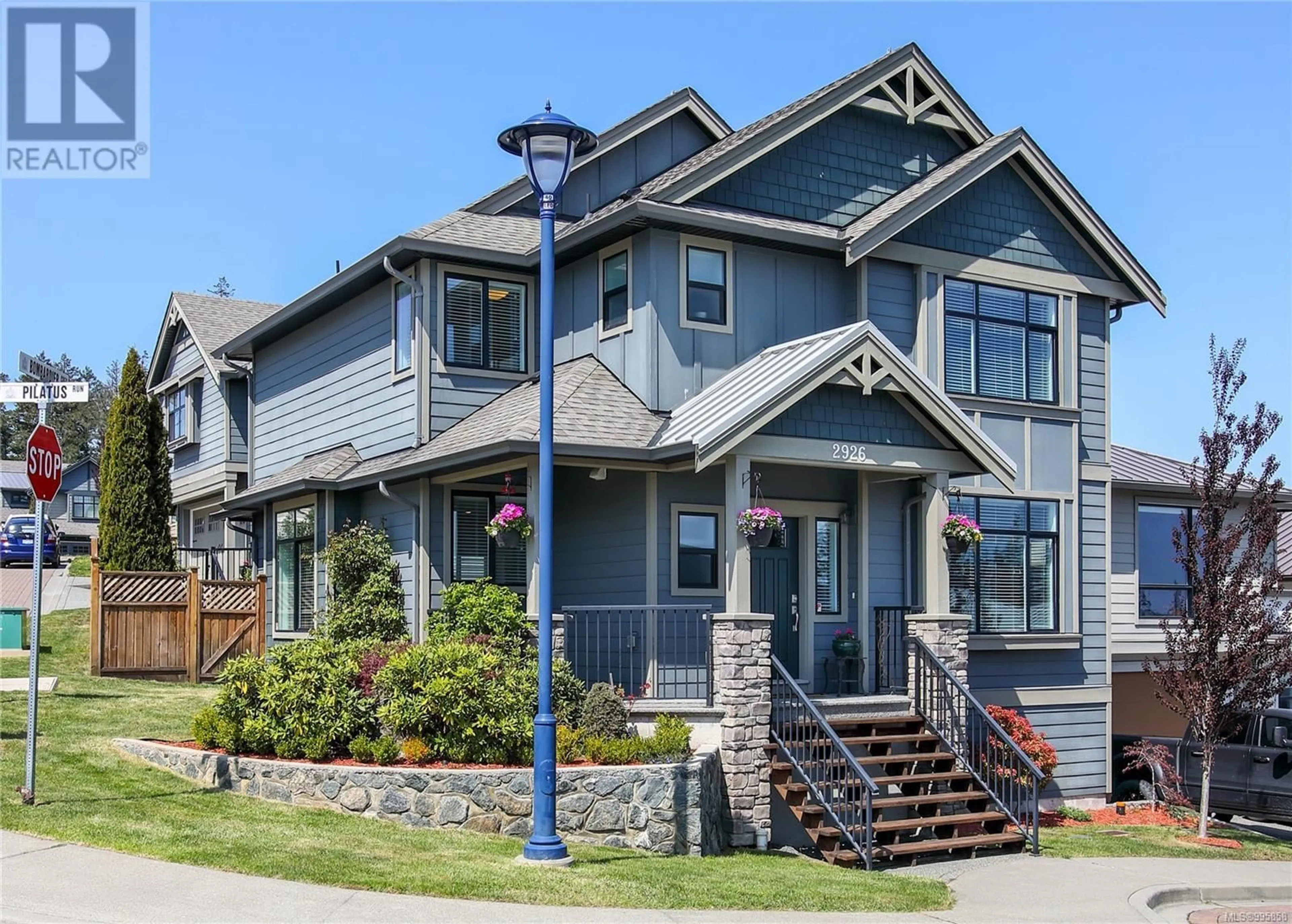 Home with vinyl exterior material, street for 2926 PILATUS RUN, Langford British Columbia V8Z5A3