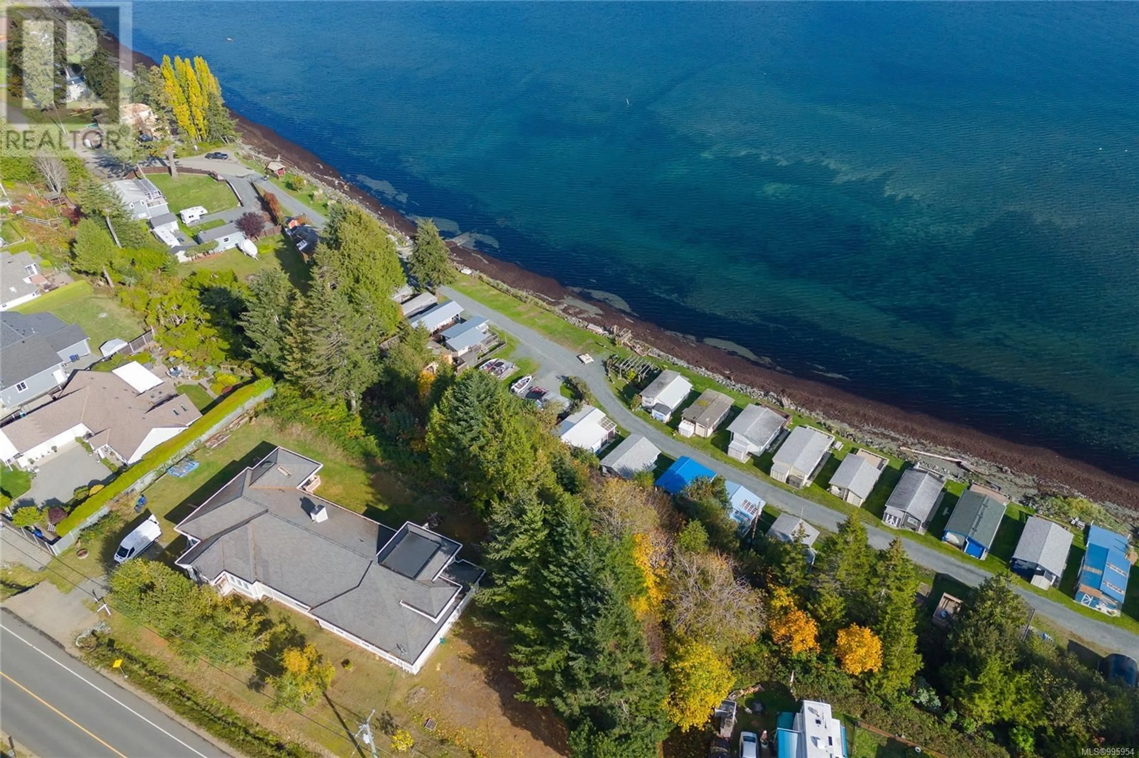 A pic from outside/outdoor area/front of a property/back of a property/a pic from drone, water/lake/river/ocean view for 5315 GAINSBERG ROAD, Bowser British Columbia V0R1G0