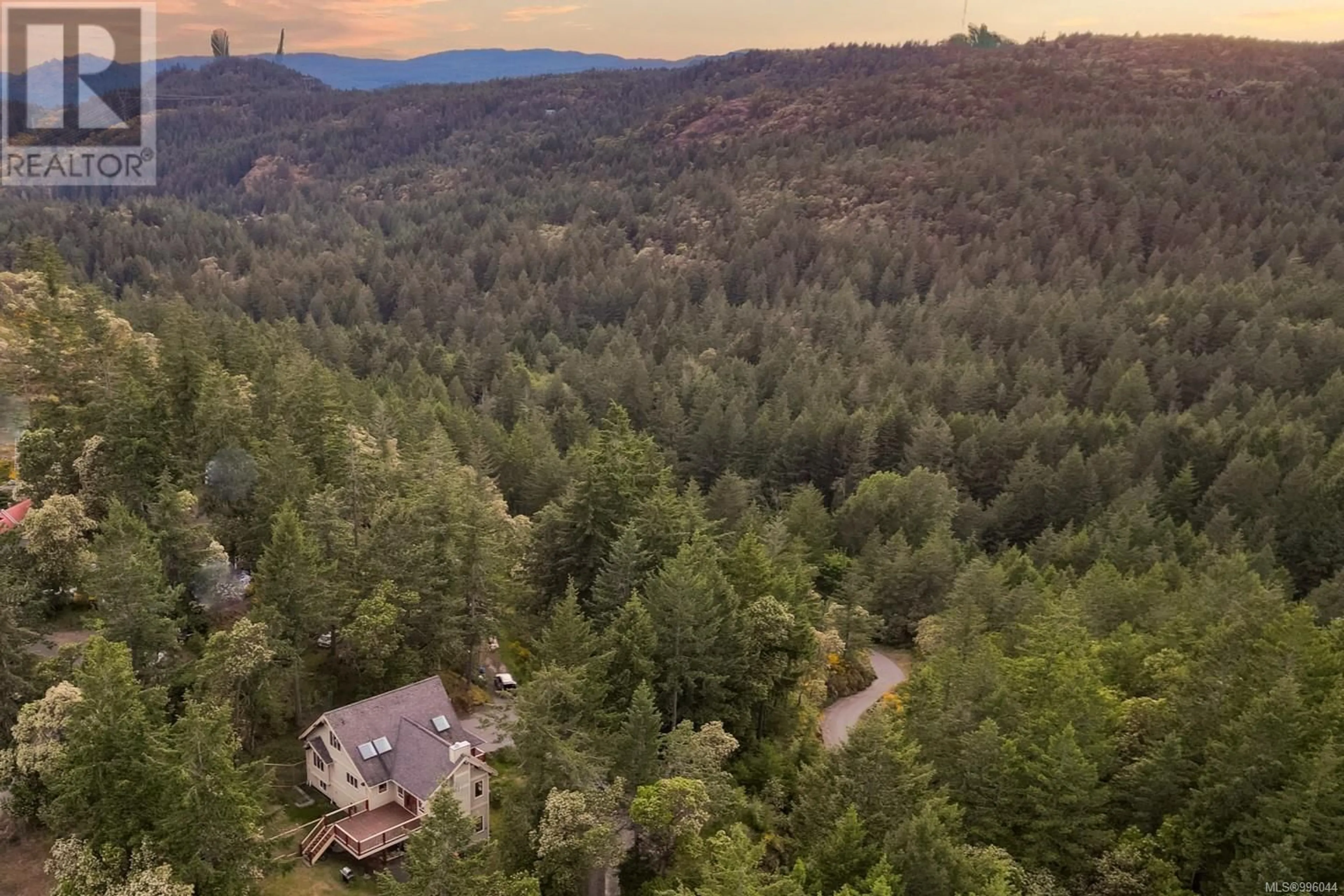 A pic from outside/outdoor area/front of a property/back of a property/a pic from drone, forest/trees view for 3060 WESTRIDGE PLACE, Highlands British Columbia V9E1C8