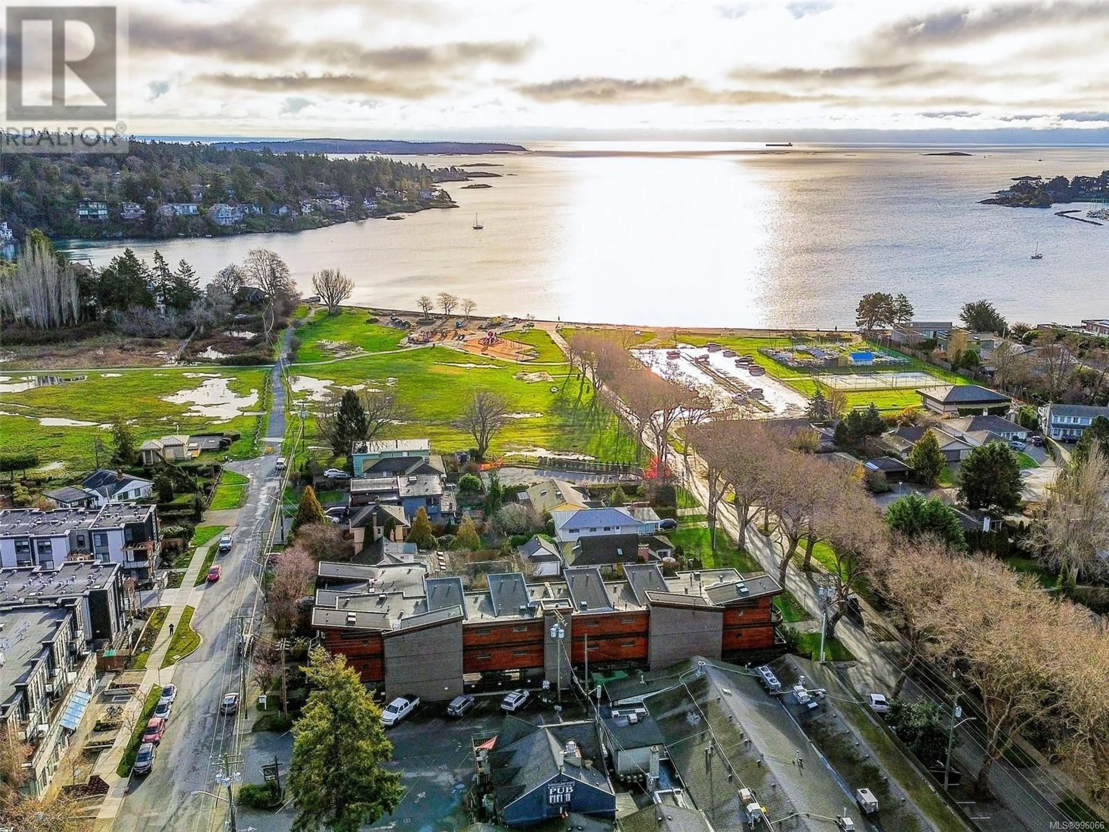 A pic from outside/outdoor area/front of a property/back of a property/a pic from drone, water/lake/river/ocean view for 204 - 2589 PENRHYN STREET, Saanich British Columbia V8N1G4
