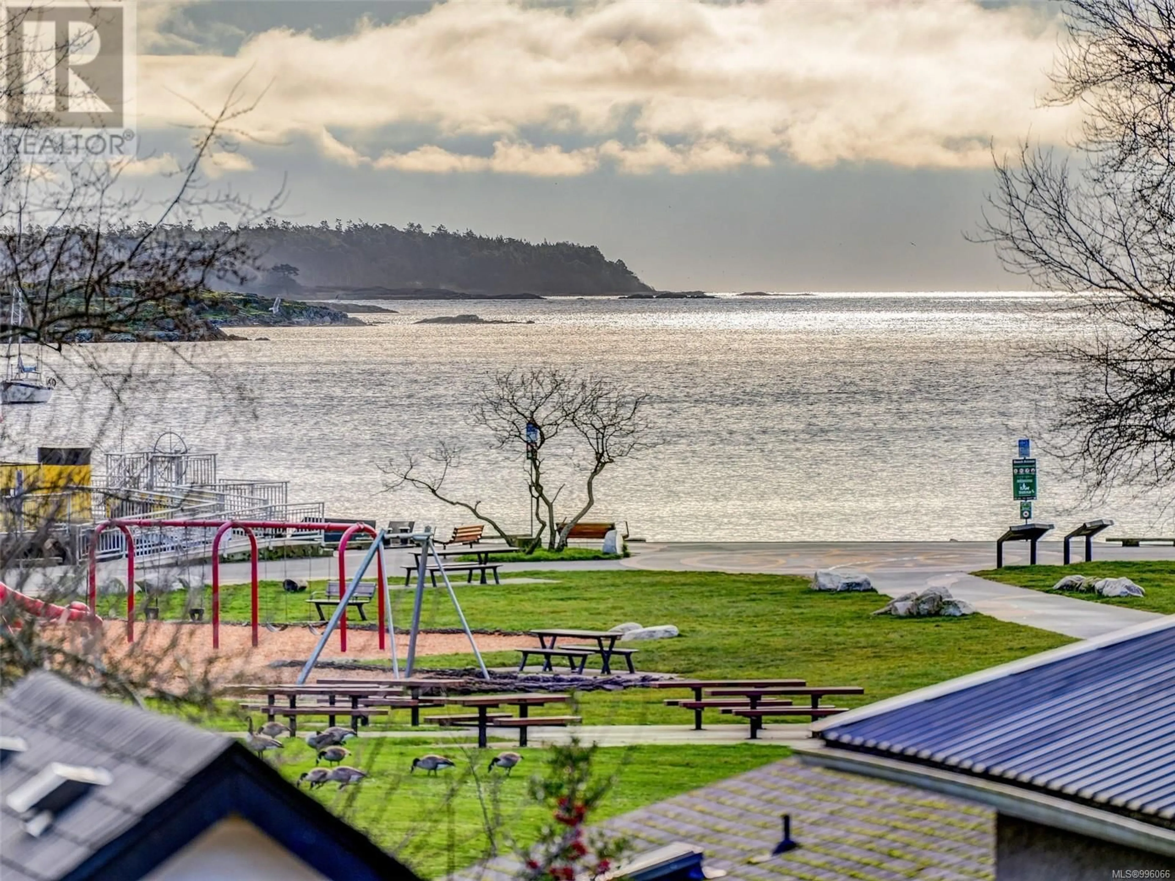 A pic from outside/outdoor area/front of a property/back of a property/a pic from drone, water/lake/river/ocean view for 204 - 2589 PENRHYN STREET, Saanich British Columbia V8N1G4