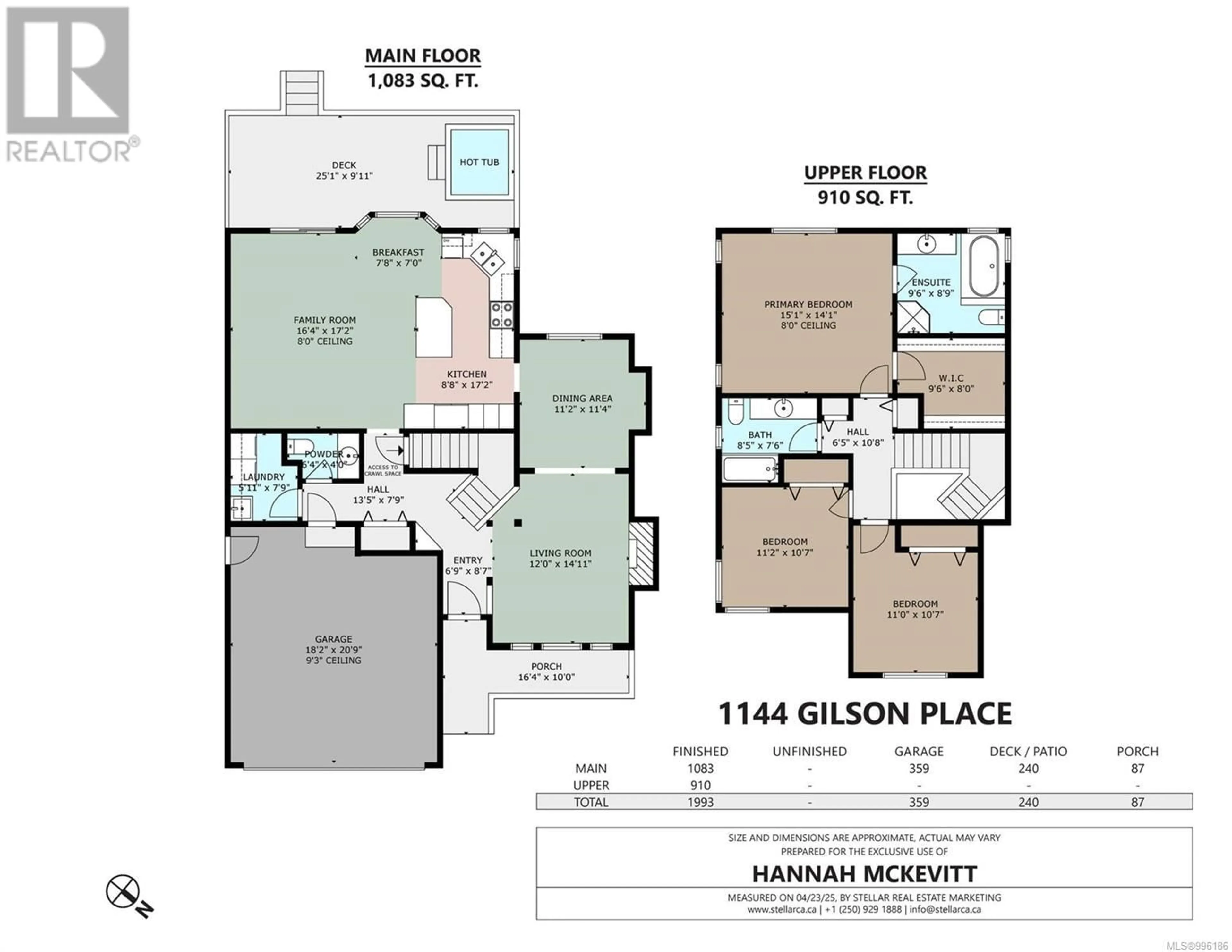Floor plan for 1144 GILSON PLACE, Ladysmith British Columbia V9G1A1