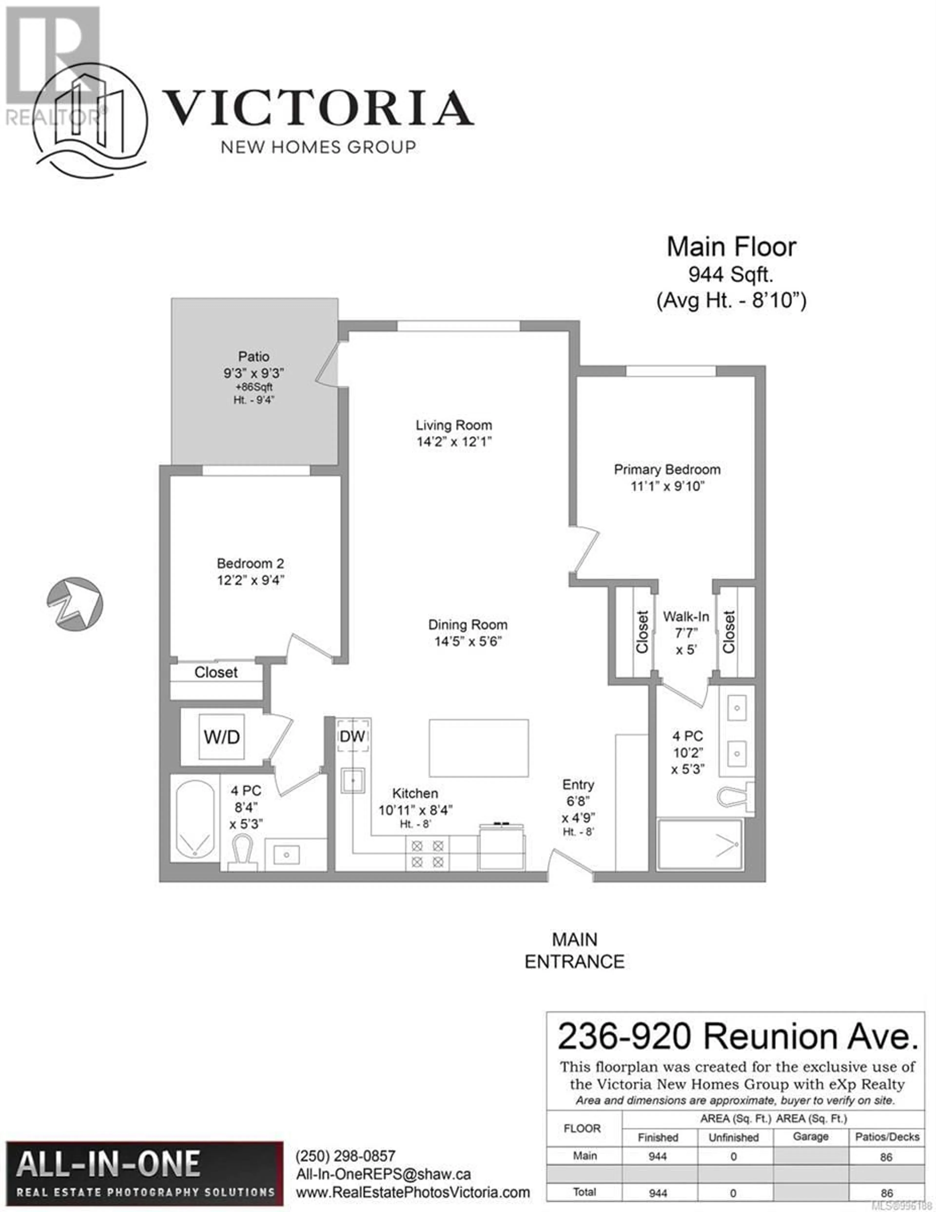 Floor plan for 236 - 920 REUNION AVENUE, Langford British Columbia V9B0W8