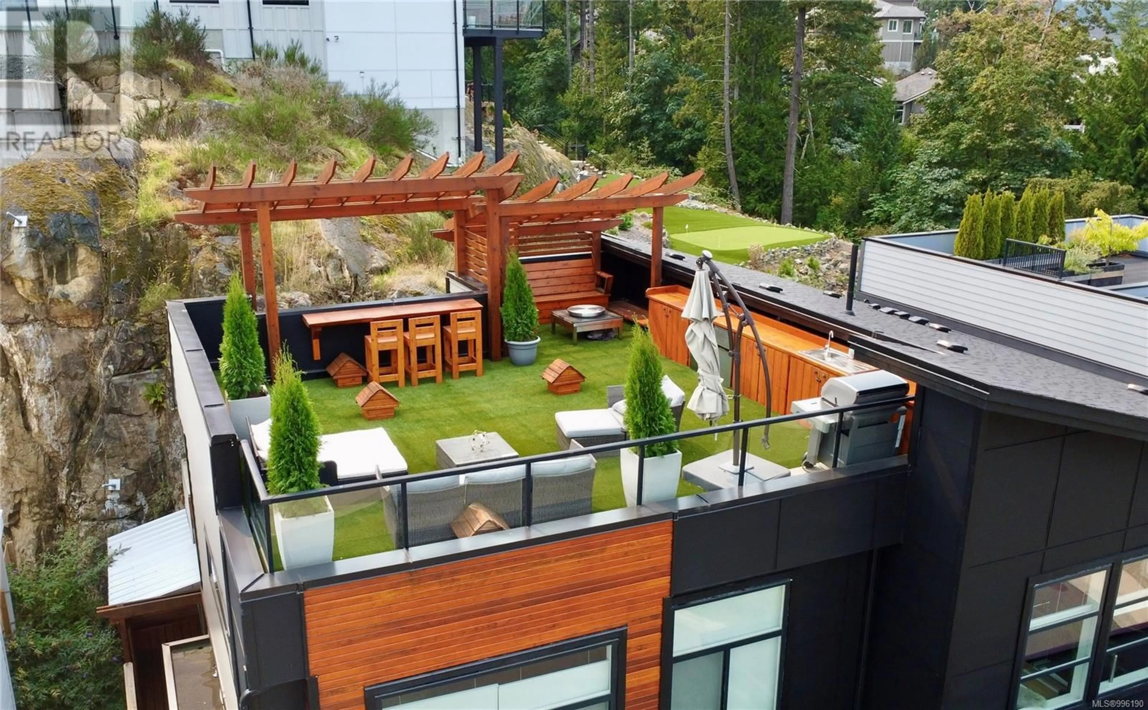 Patio, city buildings view from balcony for 549 RIDGE POINTE PLACE, Colwood British Columbia V9C0M3