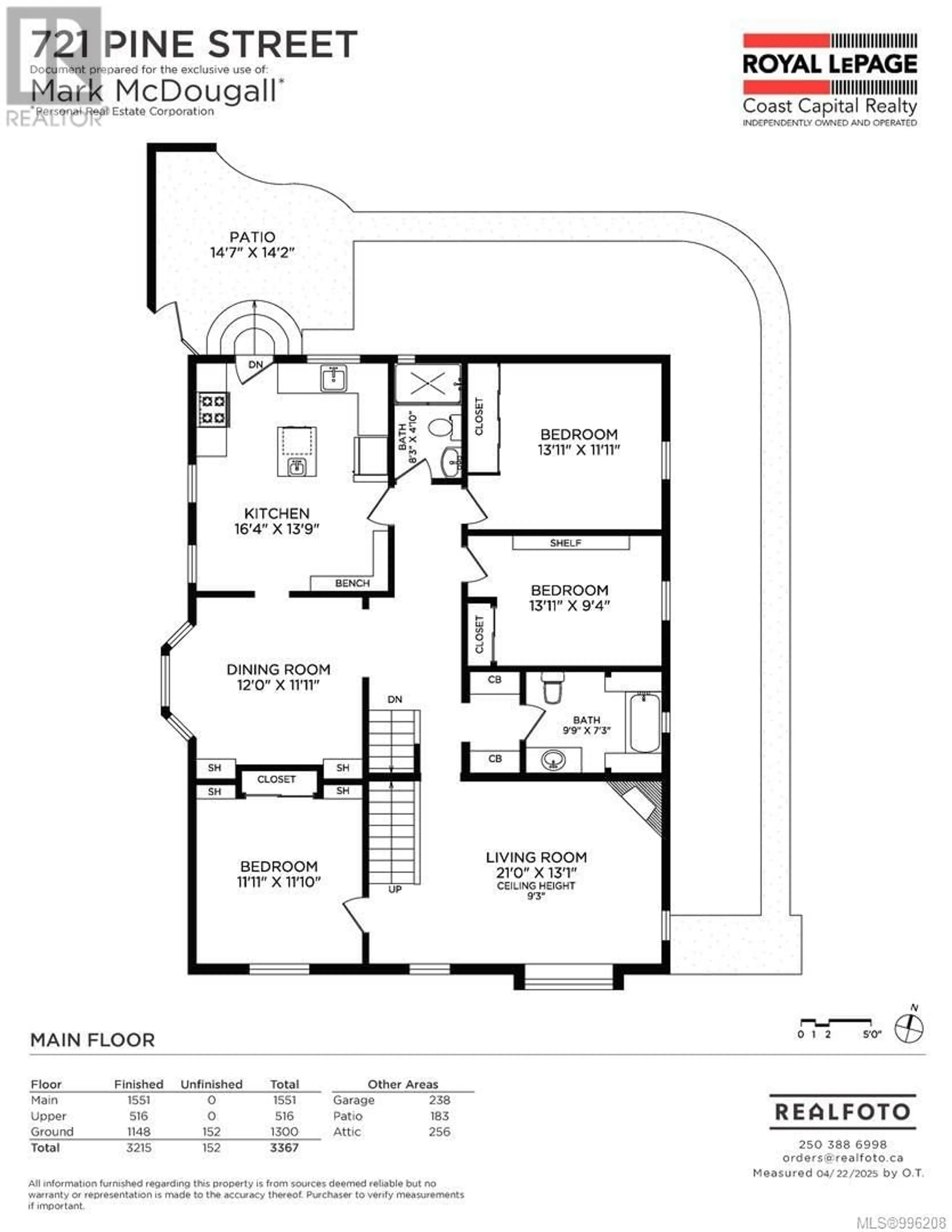 Floor plan for 721 PINE STREET, Victoria British Columbia V9A2Z9