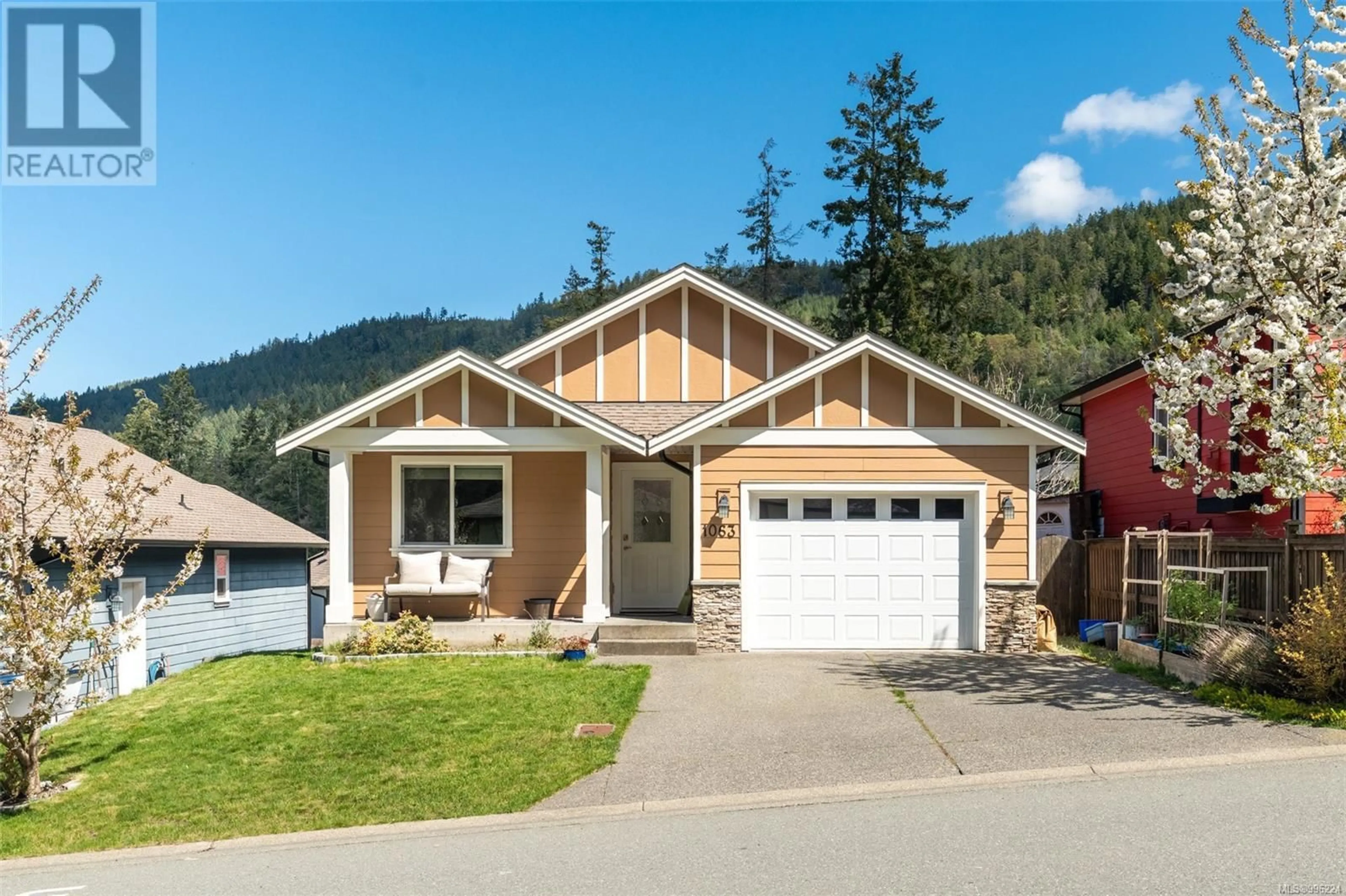 Home with vinyl exterior material, street for 1063 FITZGERALD ROAD, Shawnigan Lake British Columbia V0R2W3
