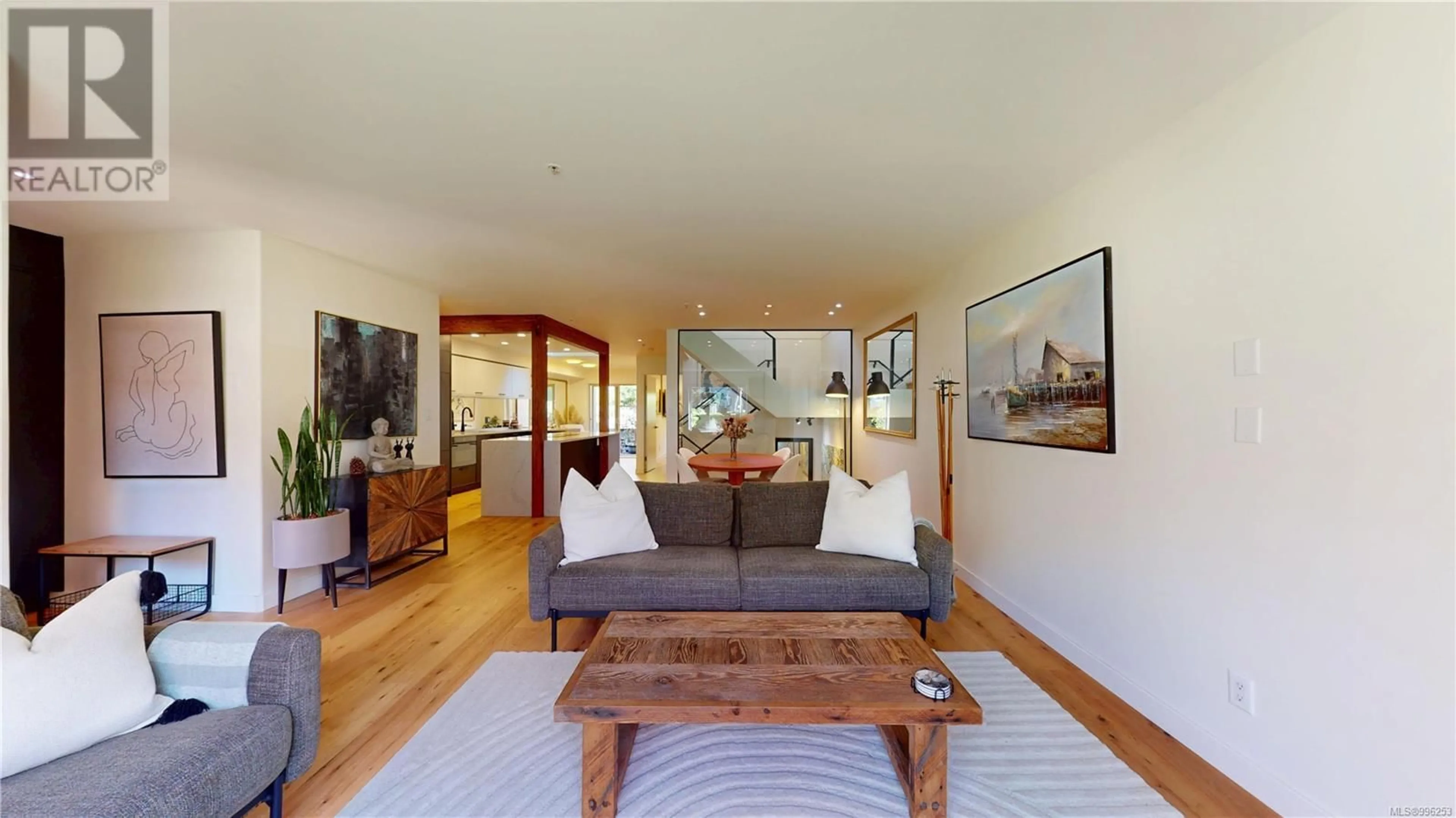 Living room with furniture, wood/laminate floor for 4 - 33 SONGHEES ROAD, Victoria British Columbia V9A7M6