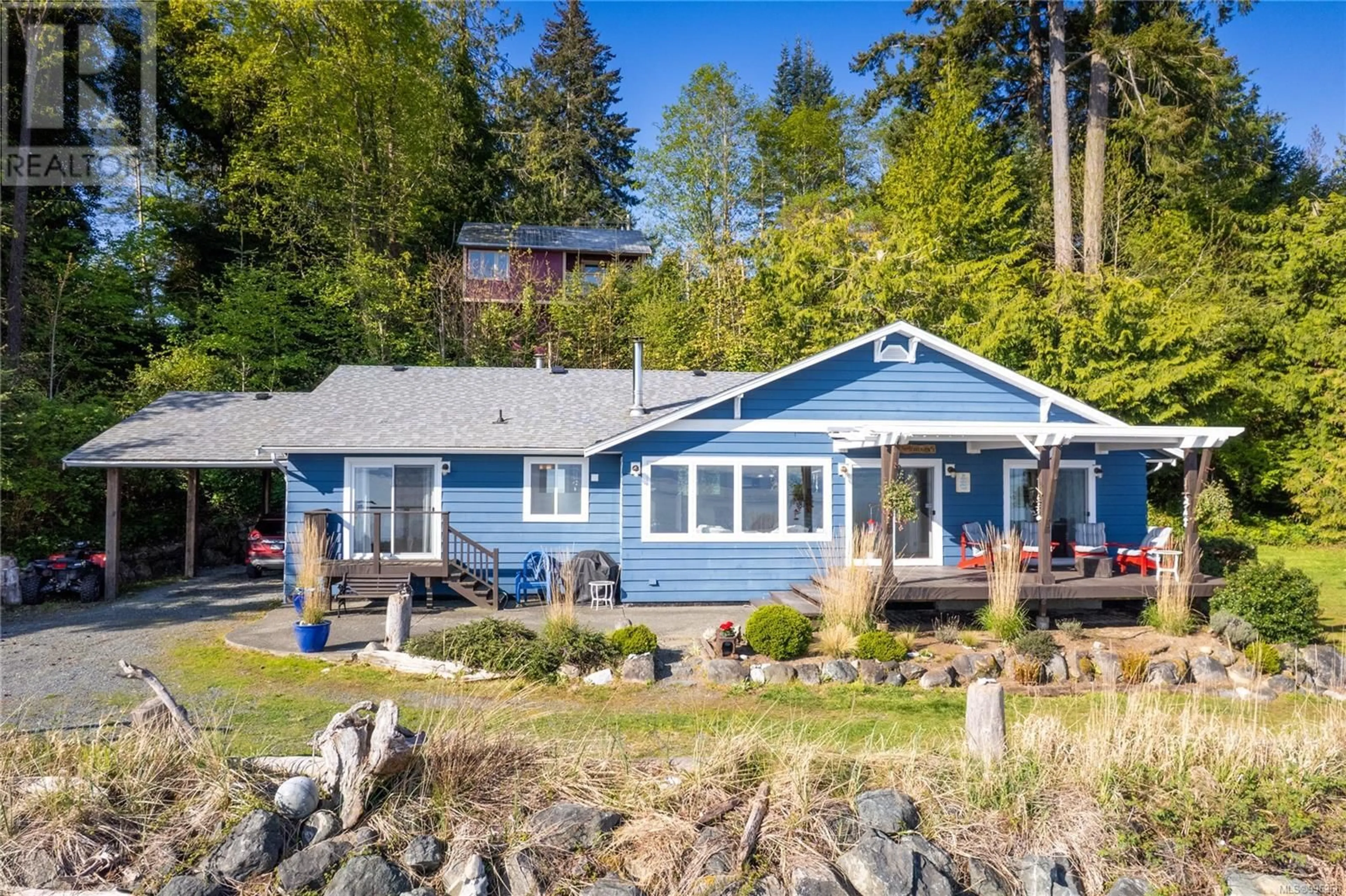 A pic from outside/outdoor area/front of a property/back of a property/a pic from drone, water/lake/river/ocean view for 6655 ISLAND HIGHWAY WEST, Bowser British Columbia V0R1G0