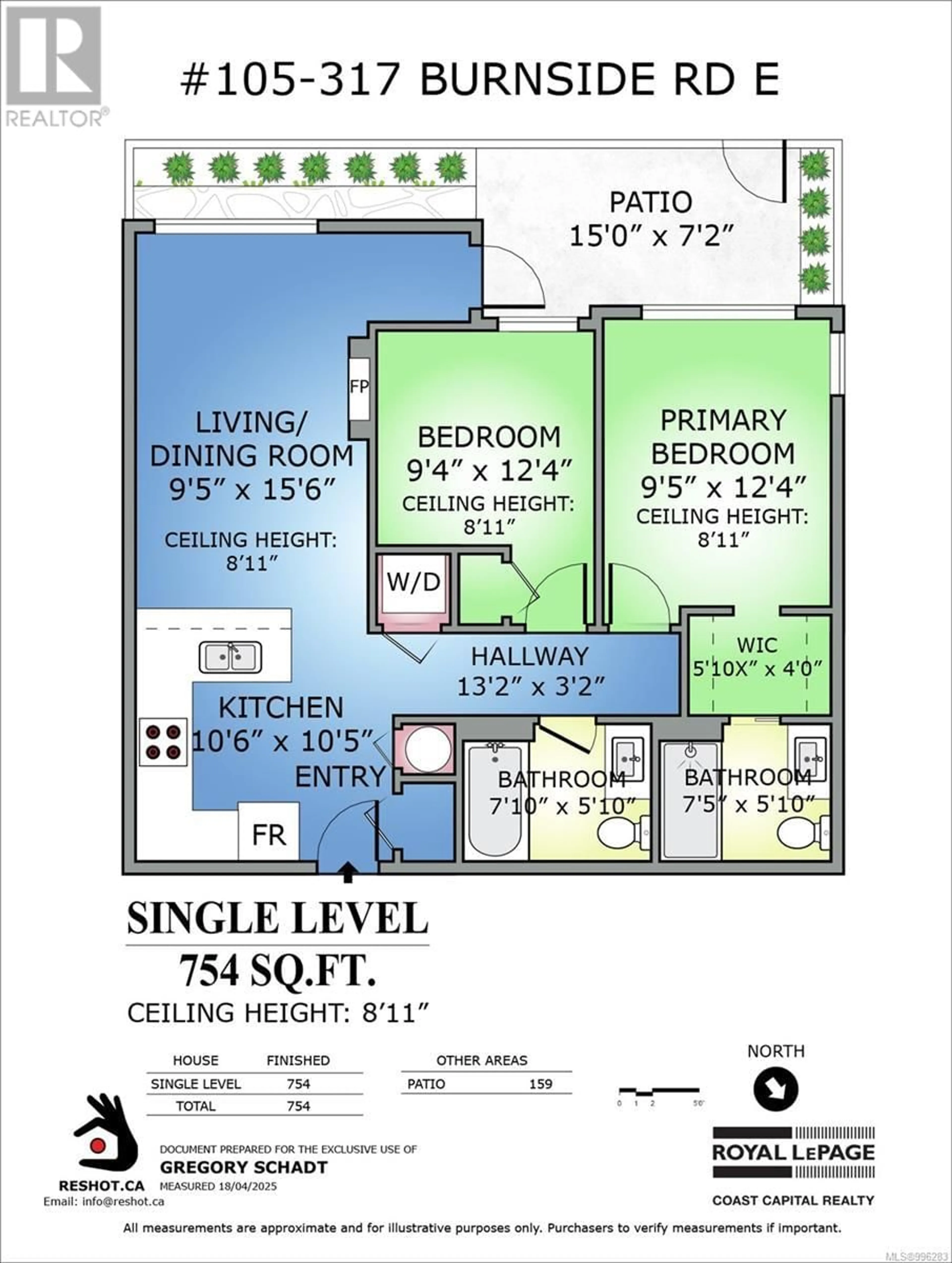 Floor plan for 105 - 317 BURNSIDE ROAD EAST, Victoria British Columbia V9A1A6