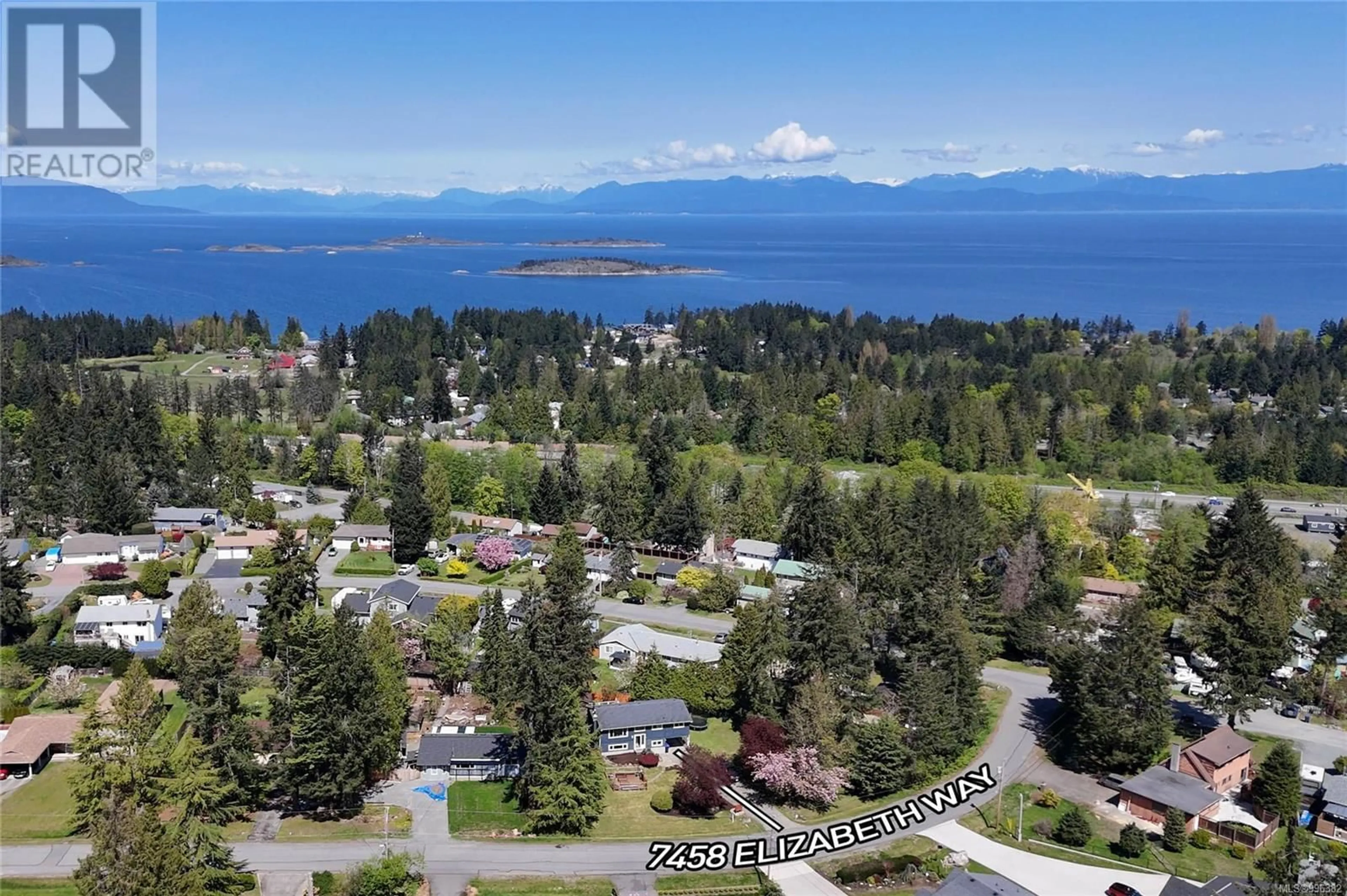 A pic from outside/outdoor area/front of a property/back of a property/a pic from drone, water/lake/river/ocean view for 7458 ELIZABETH WAY, Lantzville British Columbia V0R2H0
