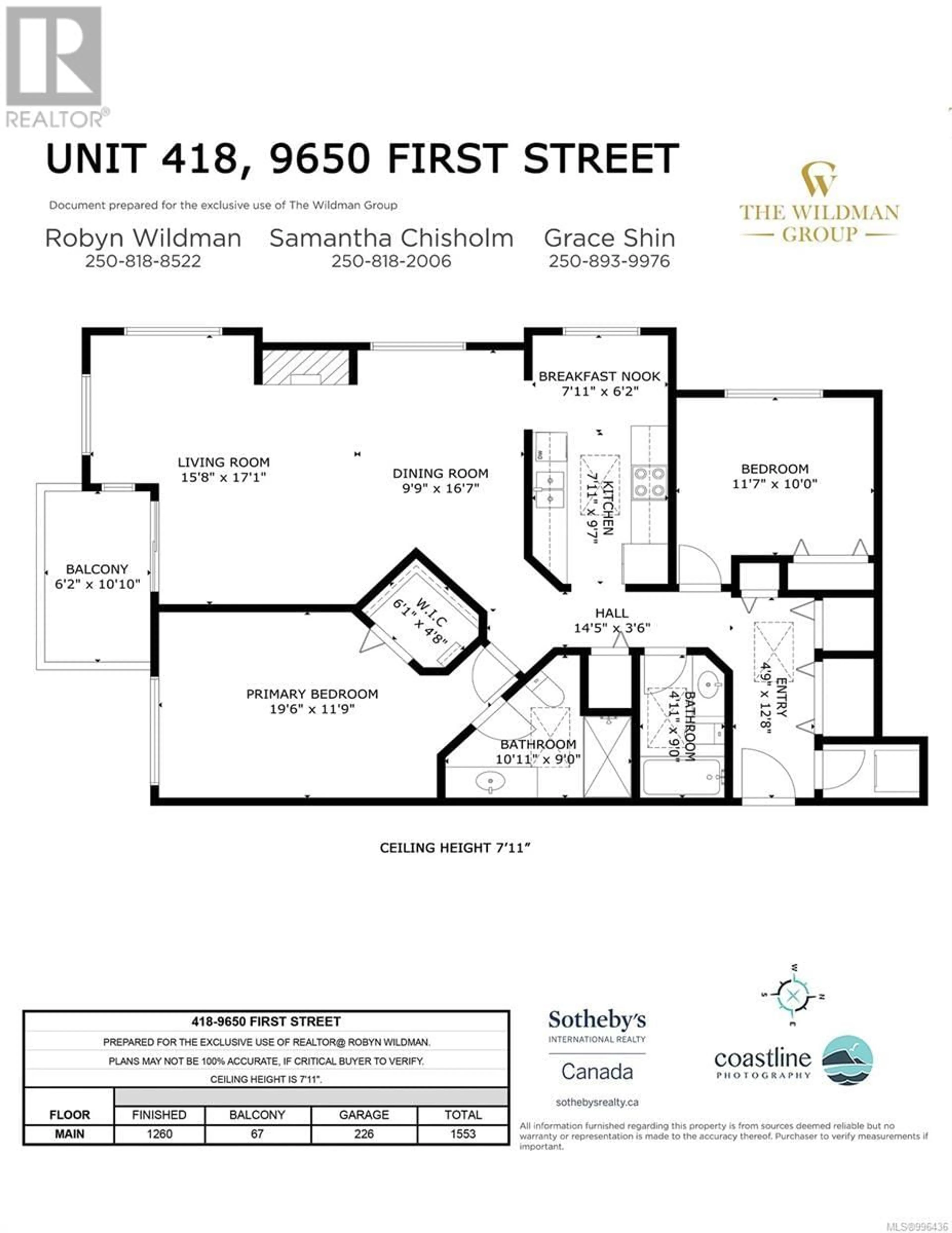 Floor plan for 418 - 9650 FIRST STREET, Sidney British Columbia V8L3C9