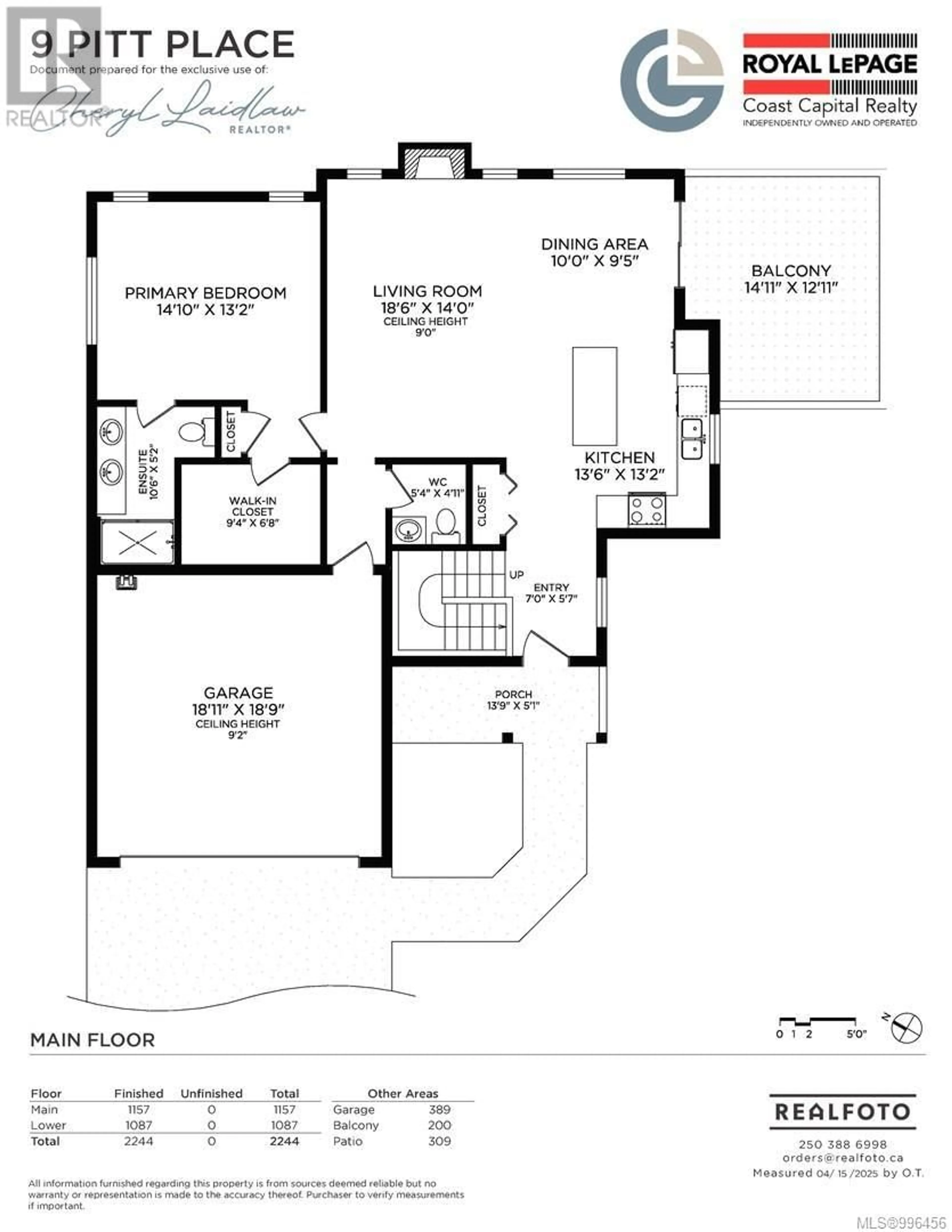 Floor plan for 9 PITT PLACE, View Royal British Columbia V9B0S9