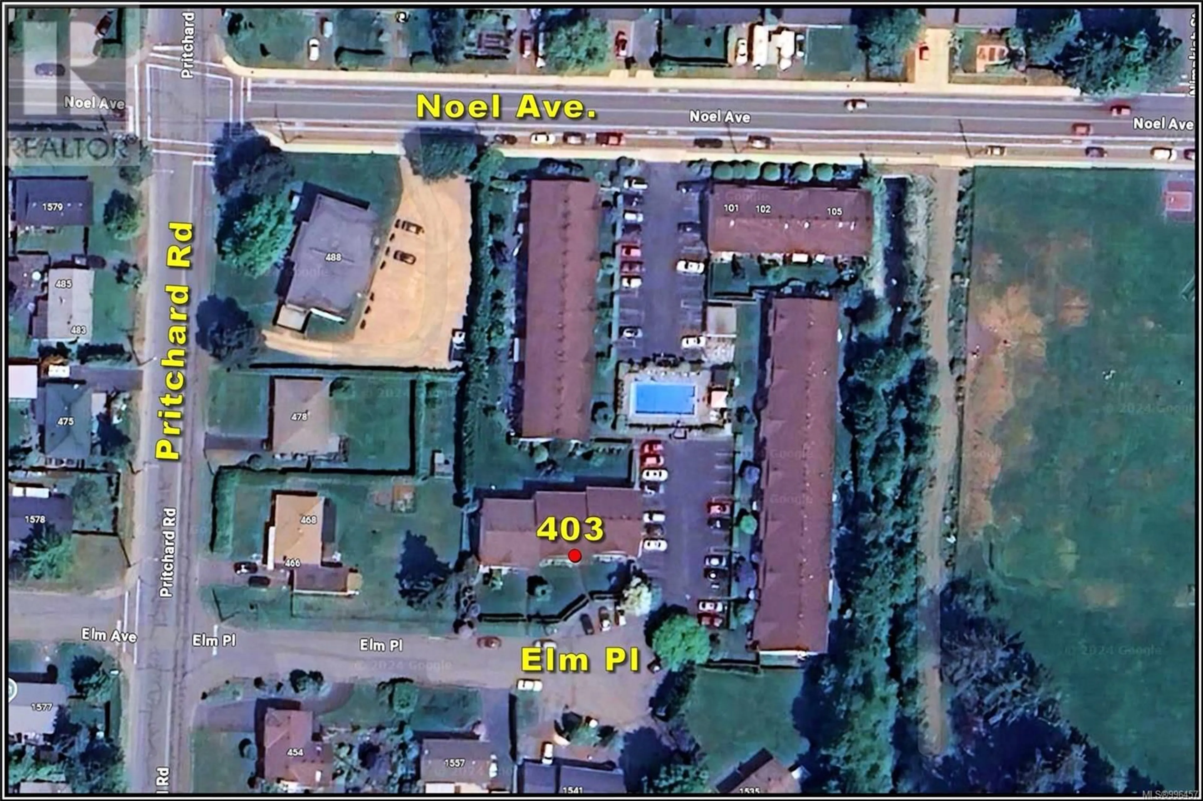 A pic from outside/outdoor area/front of a property/back of a property/a pic from drone, street for 403 - 1537 NOEL AVENUE, Comox British Columbia V9M3H8