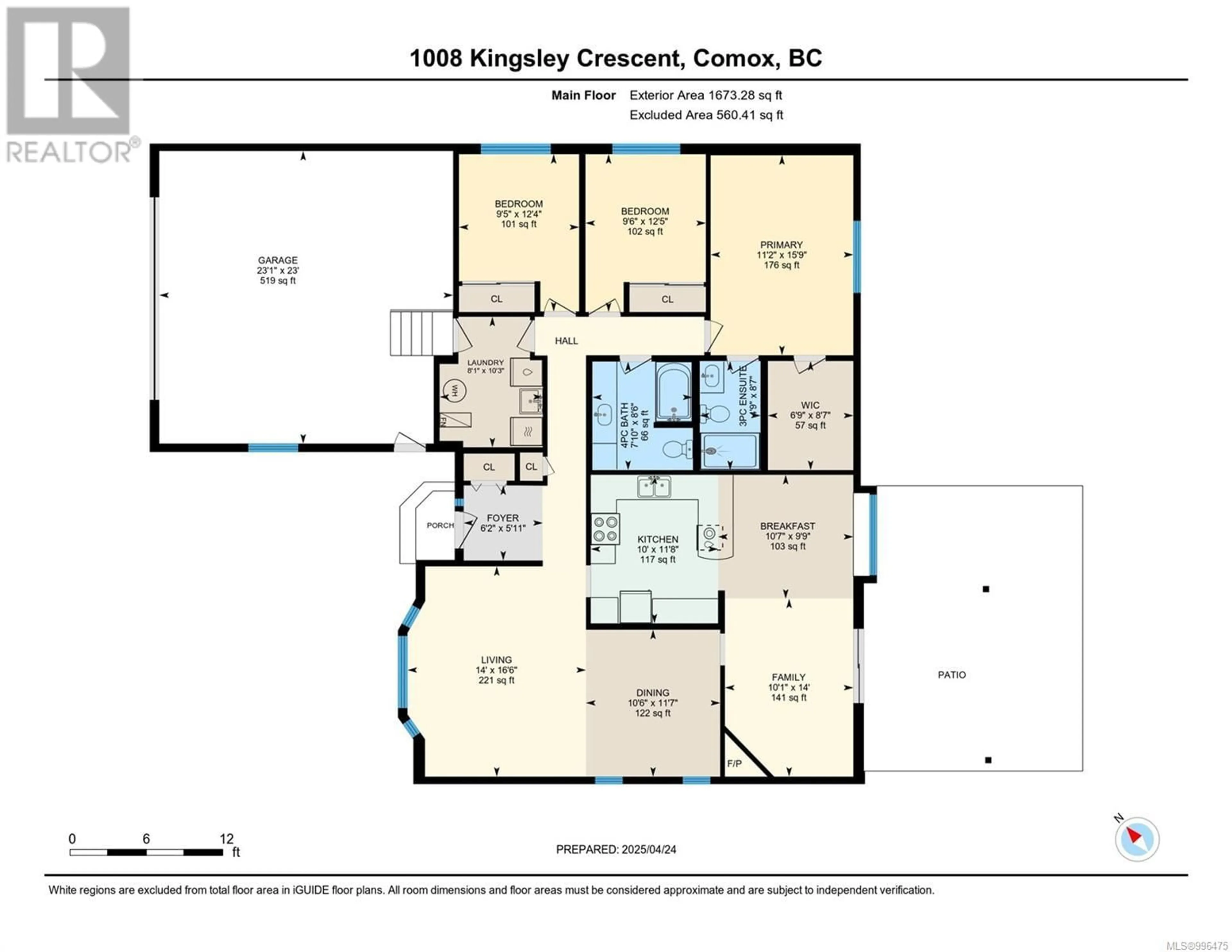 Floor plan for 1008 KINGSLEY CRESCENT, Comox British Columbia V9M3R7