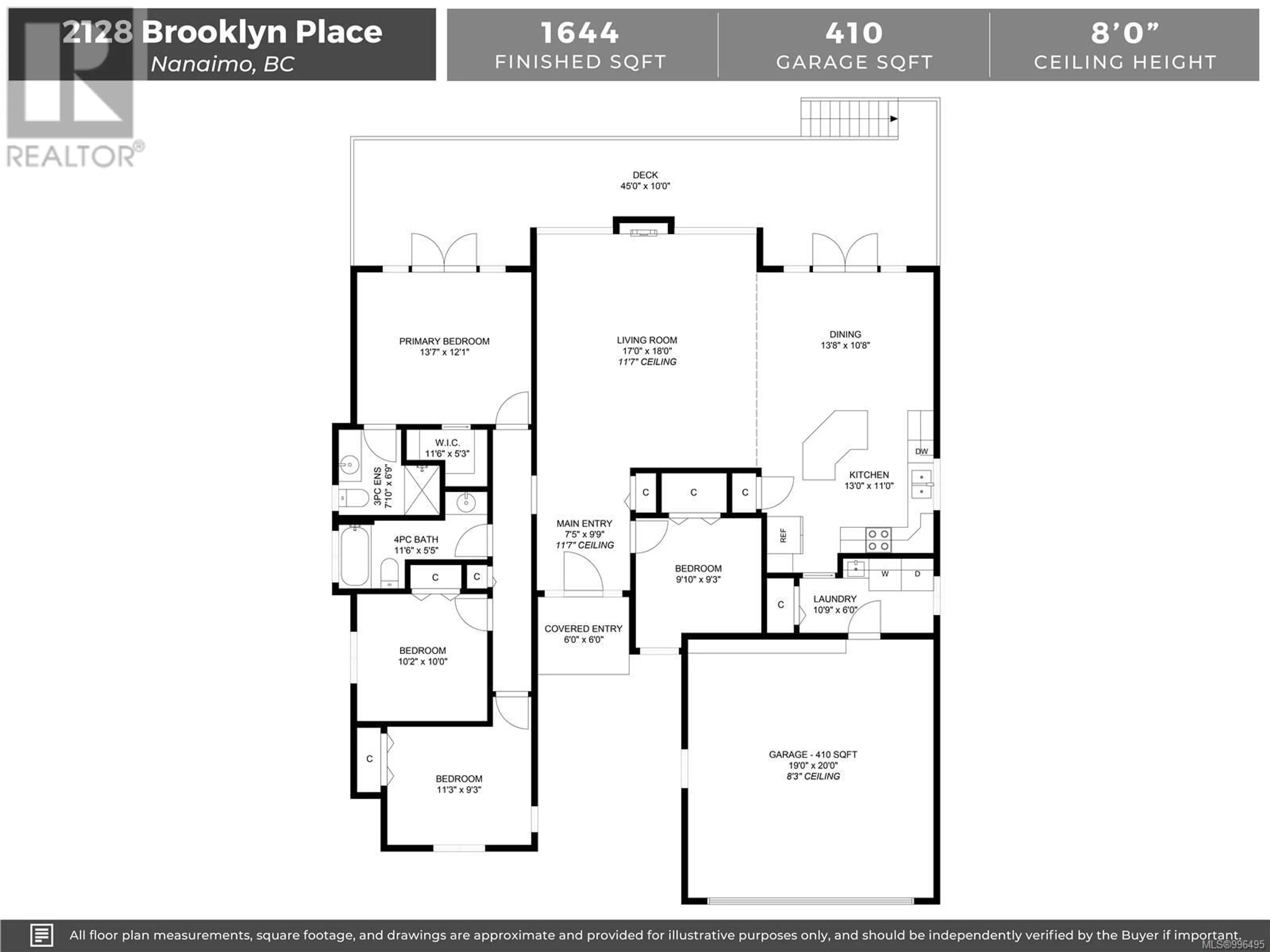 Floor plan for 2128 BROOKLYN PLACE, Nanaimo British Columbia V9R7B6