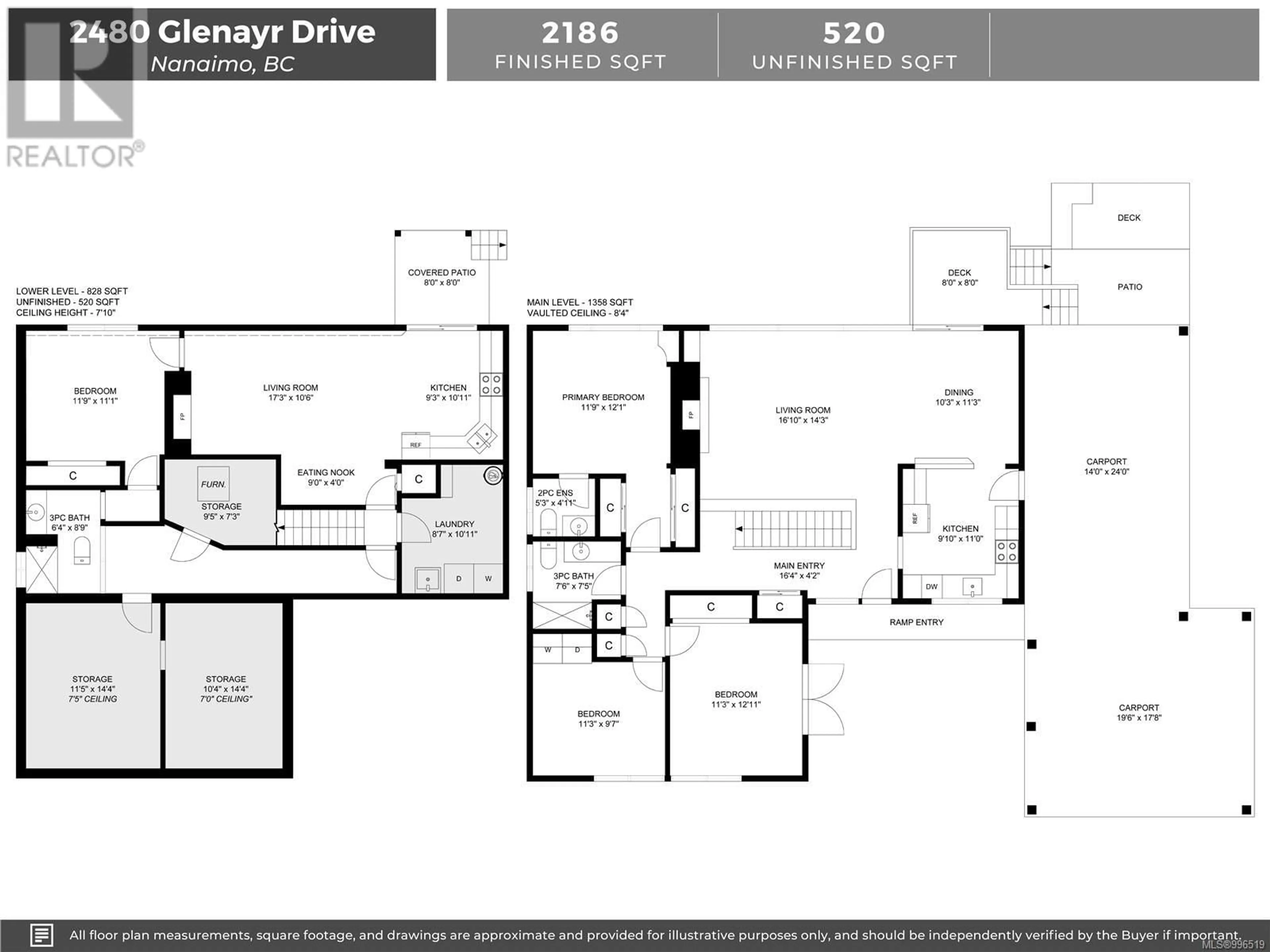 Floor plan for 2480 GLENAYR DRIVE, Nanaimo British Columbia V9S3R7