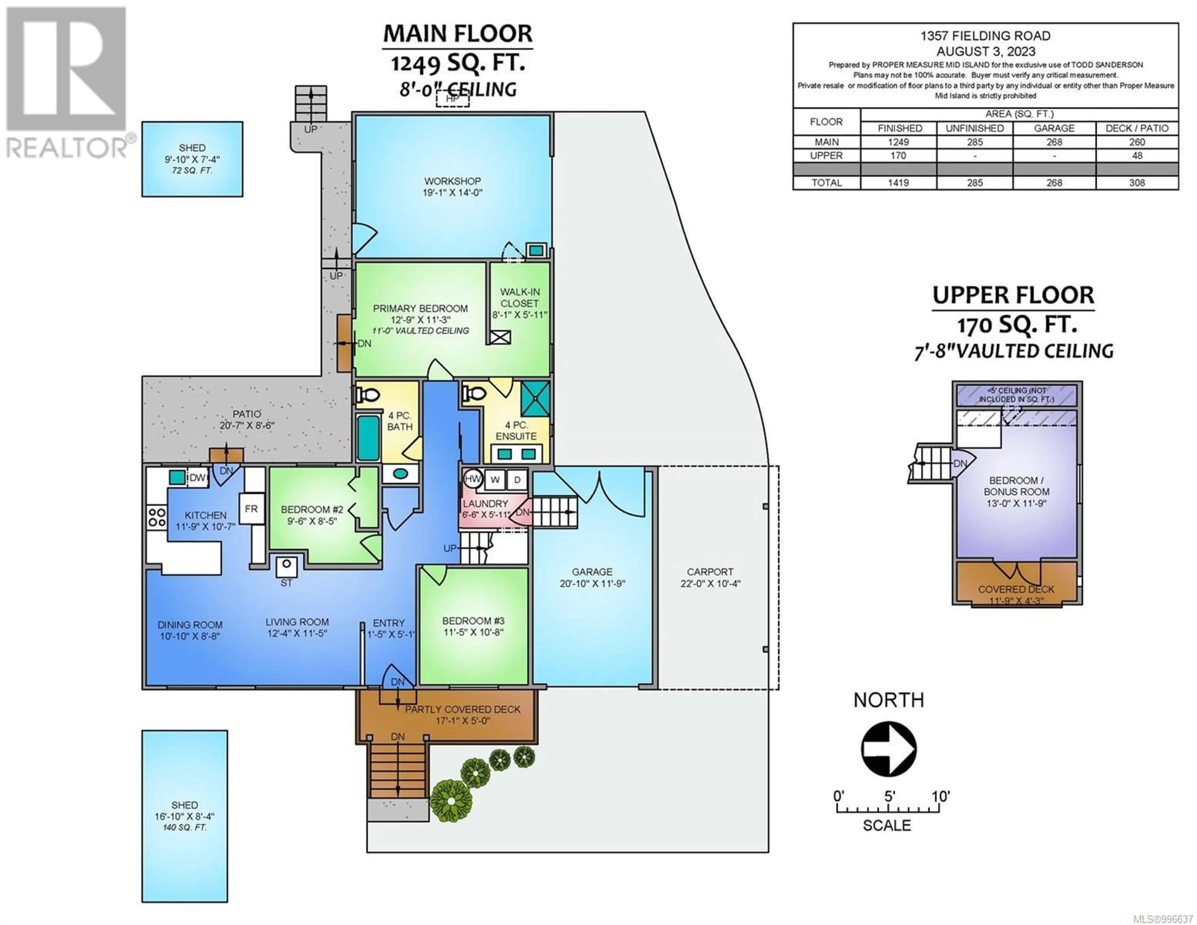 Floor plan for 1357 FIELDING ROAD, Nanaimo British Columbia V9X1K8