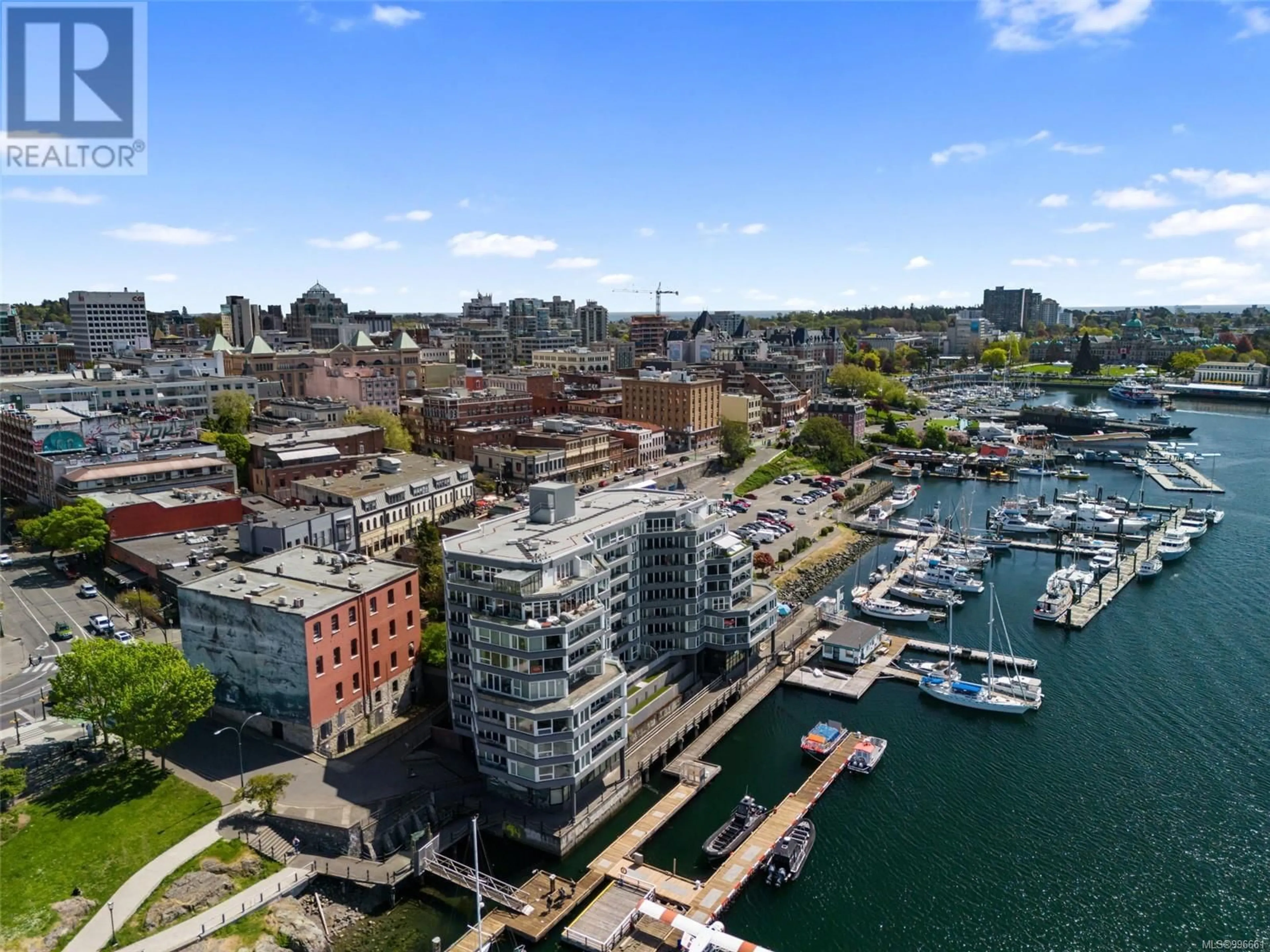 A pic from outside/outdoor area/front of a property/back of a property/a pic from drone, water/lake/river/ocean view for 605 - 1234 WHARF STREET, Victoria British Columbia V8W3H9