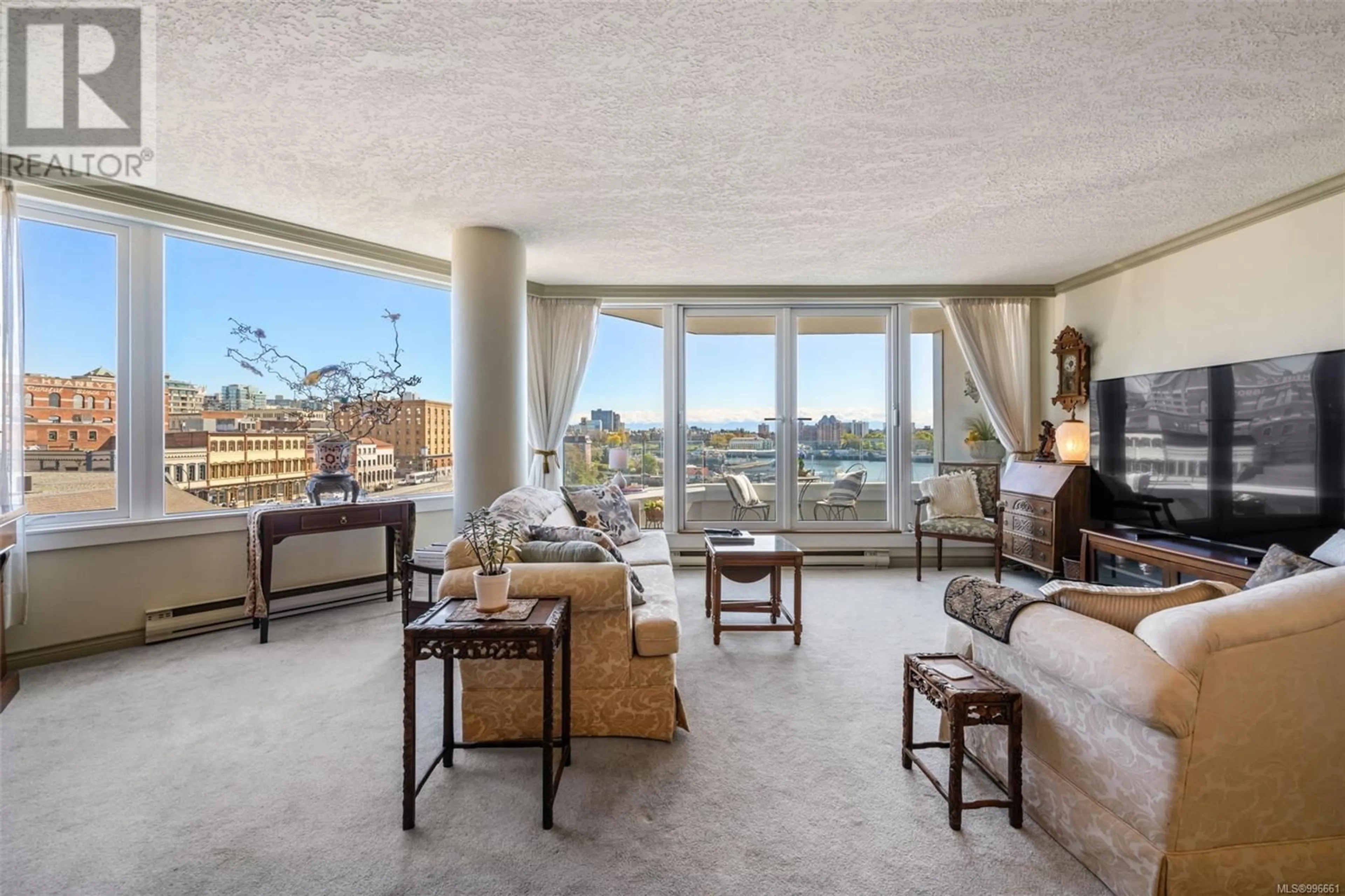 Living room with furniture, unknown for 605 - 1234 WHARF STREET, Victoria British Columbia V8W3H9