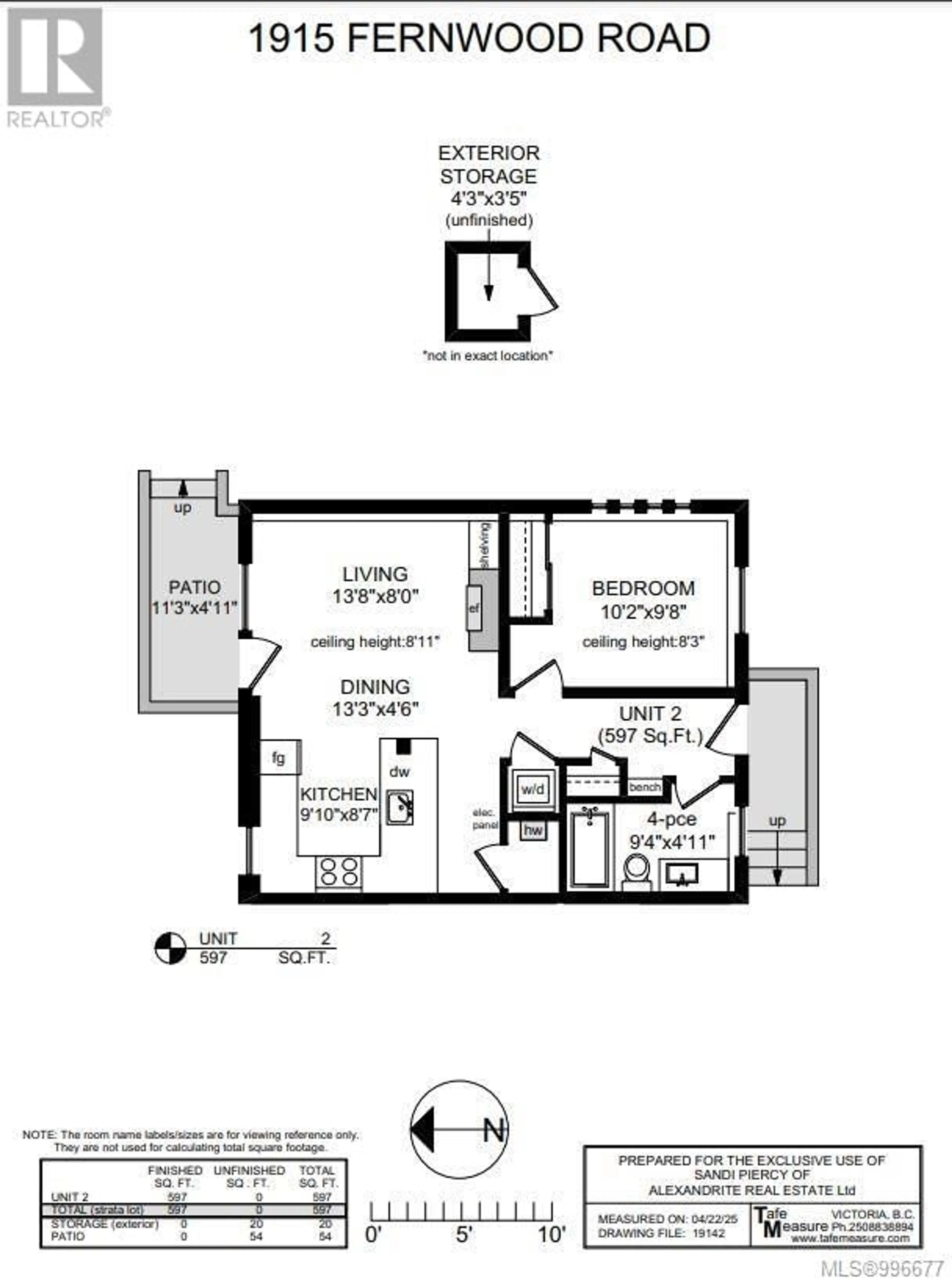 Floor plan for 2 - 1915 FERNWOOD ROAD, Victoria British Columbia V8T2Y6