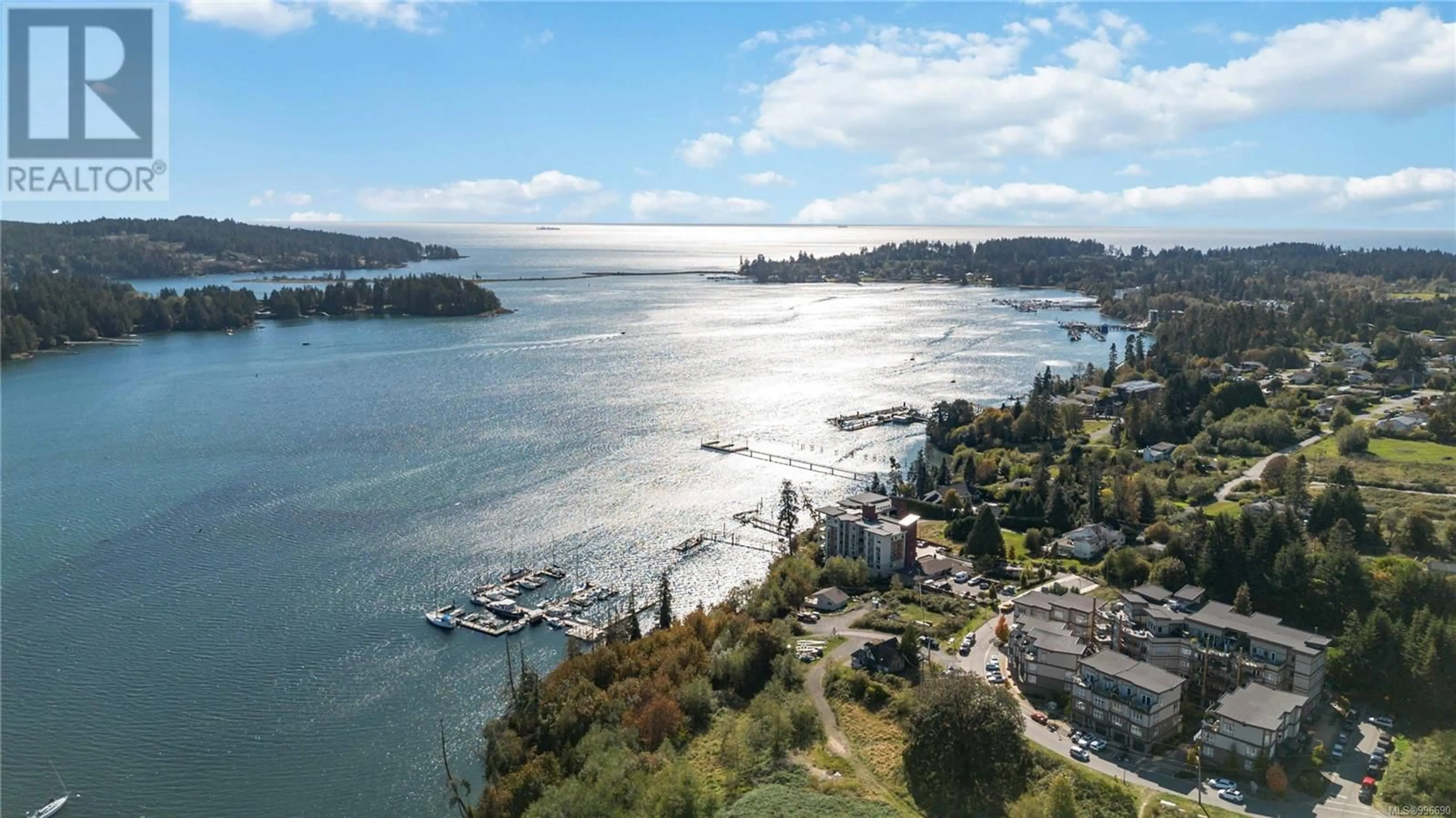 A pic from outside/outdoor area/front of a property/back of a property/a pic from drone, water/lake/river/ocean view for 501 - 6609 GOODMERE ROAD, Sooke British Columbia V9Z1P5