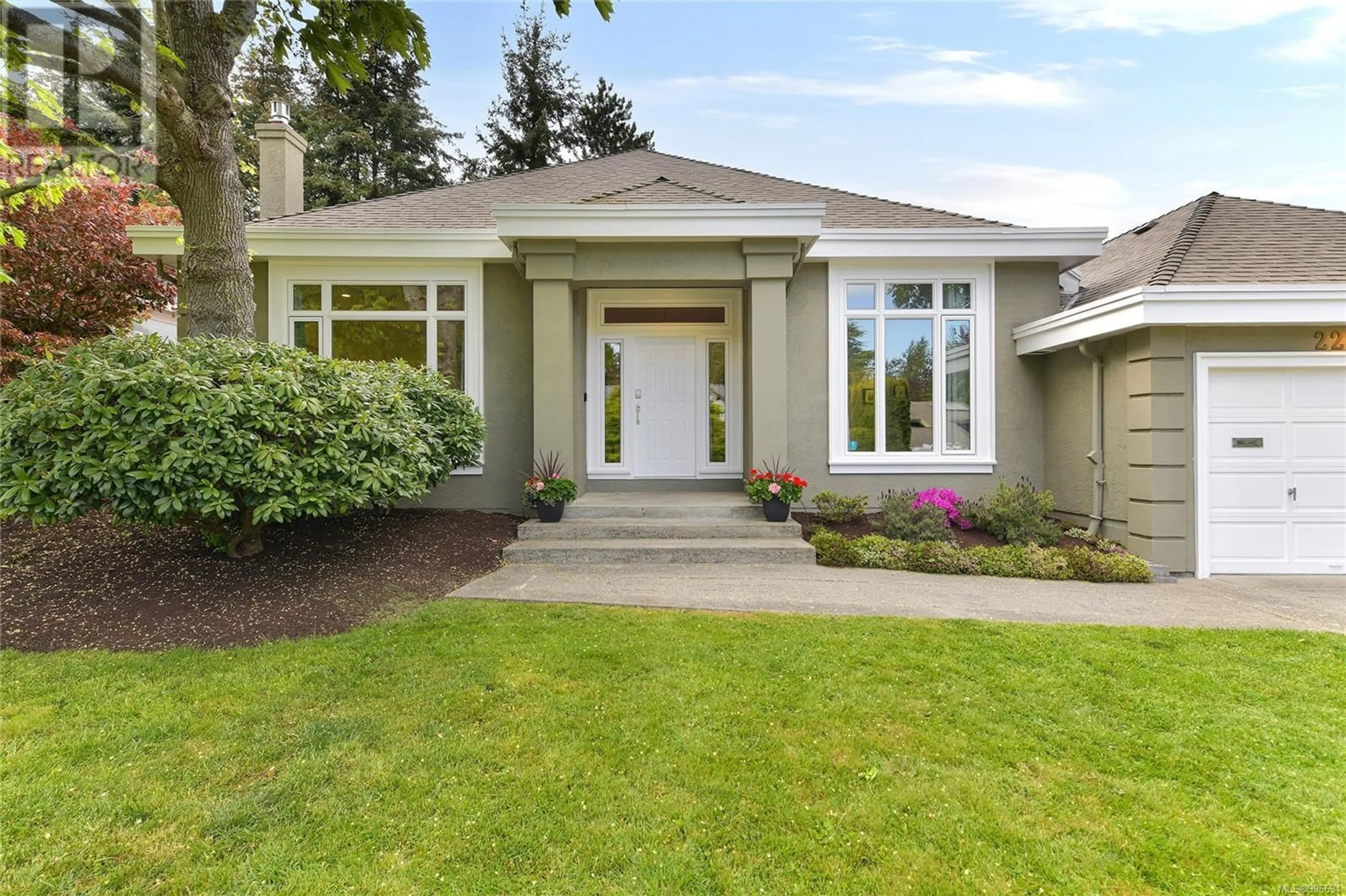 Home with vinyl exterior material, street for 2299 GREENLANDS ROAD, Saanich British Columbia V8N5B9