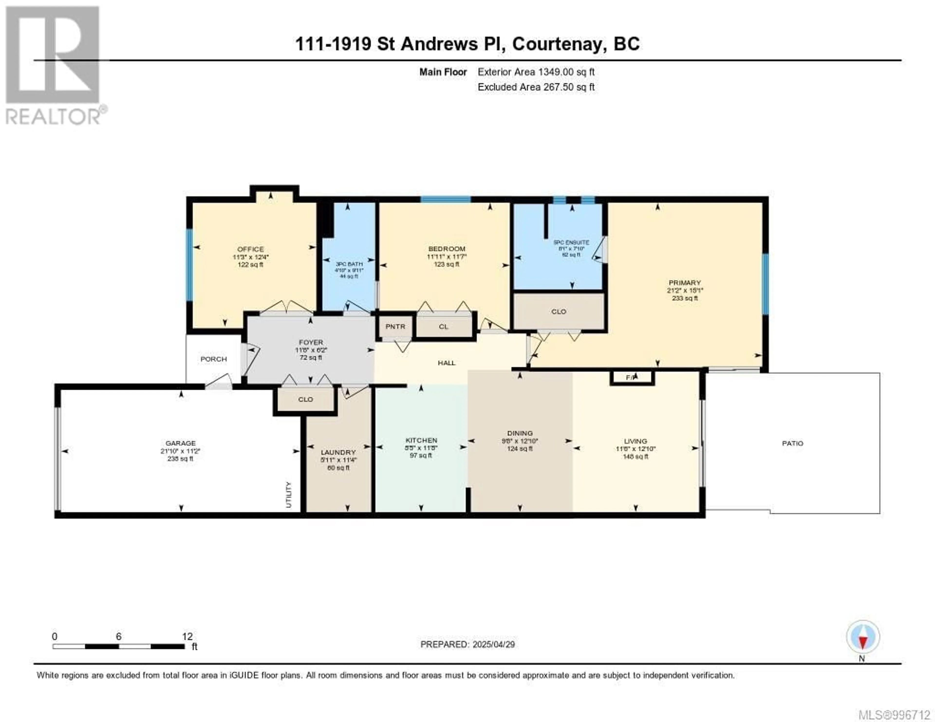 Floor plan for 111 - 1919 ST. ANDREWS PLACE, Courtenay British Columbia V9N9J4