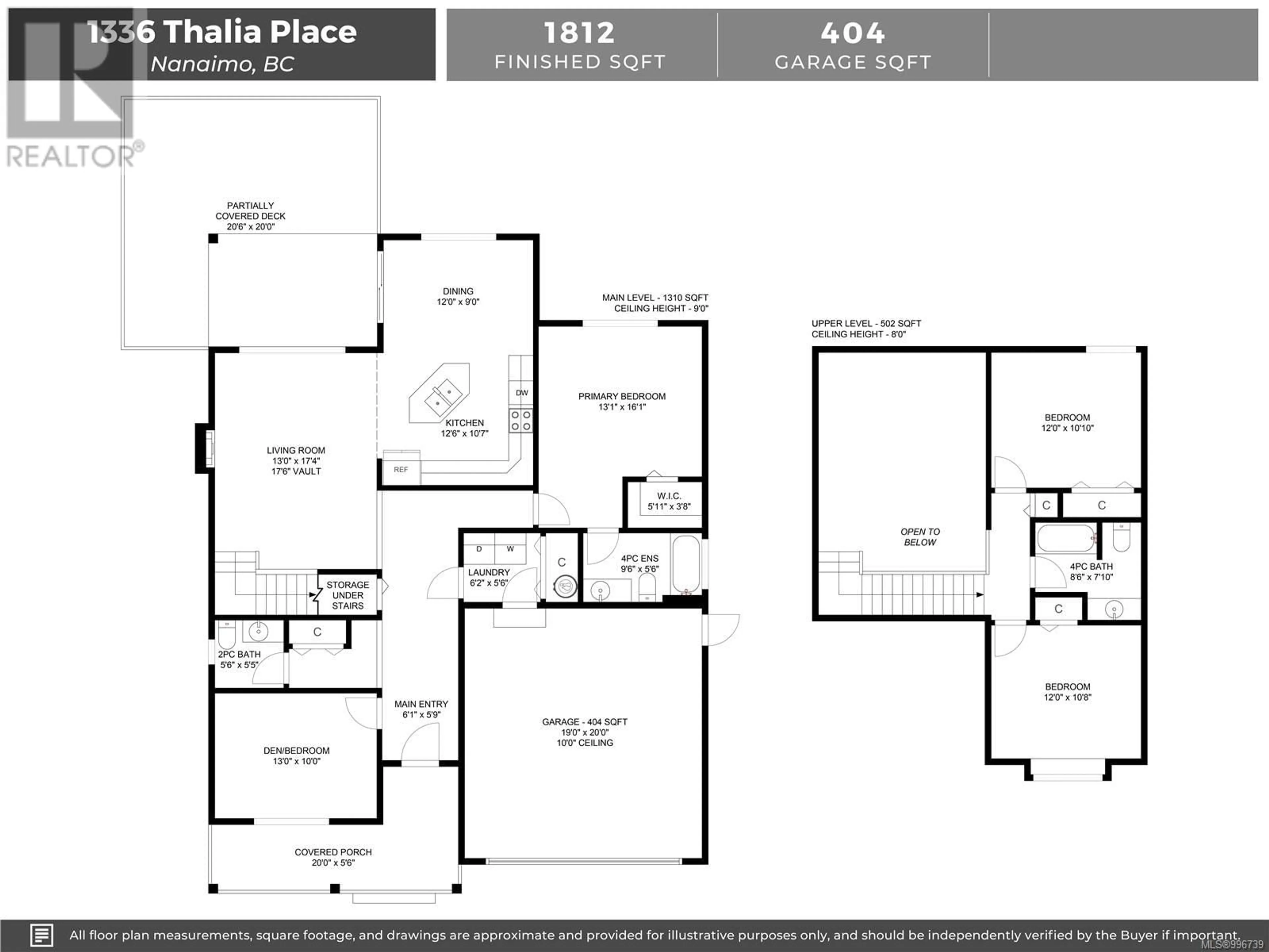 Floor plan for 1336 THALIA PLACE, Nanaimo British Columbia V9R7E1