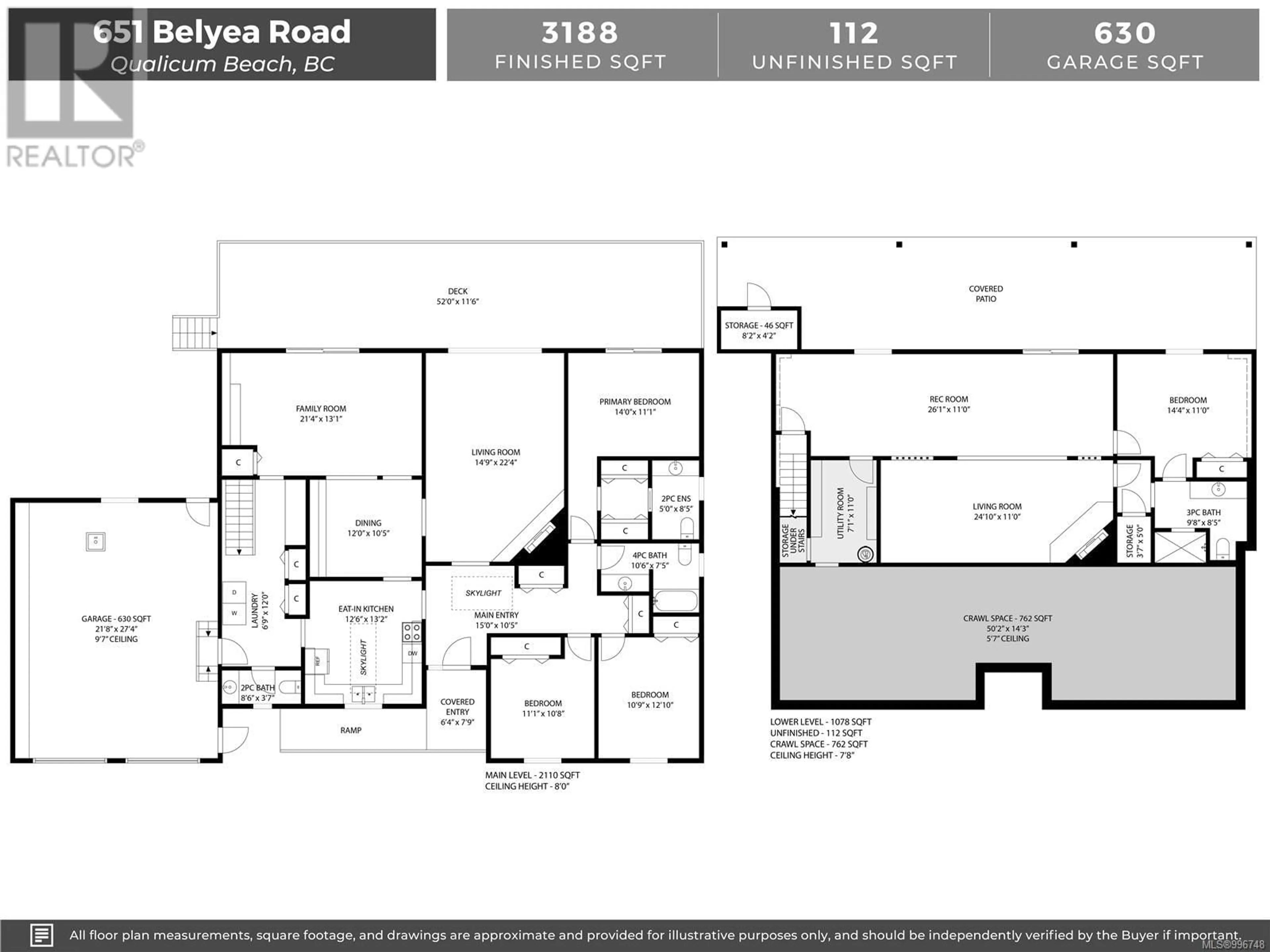 Floor plan for 651 BELYEA ROAD, Qualicum Beach British Columbia V9K1H4