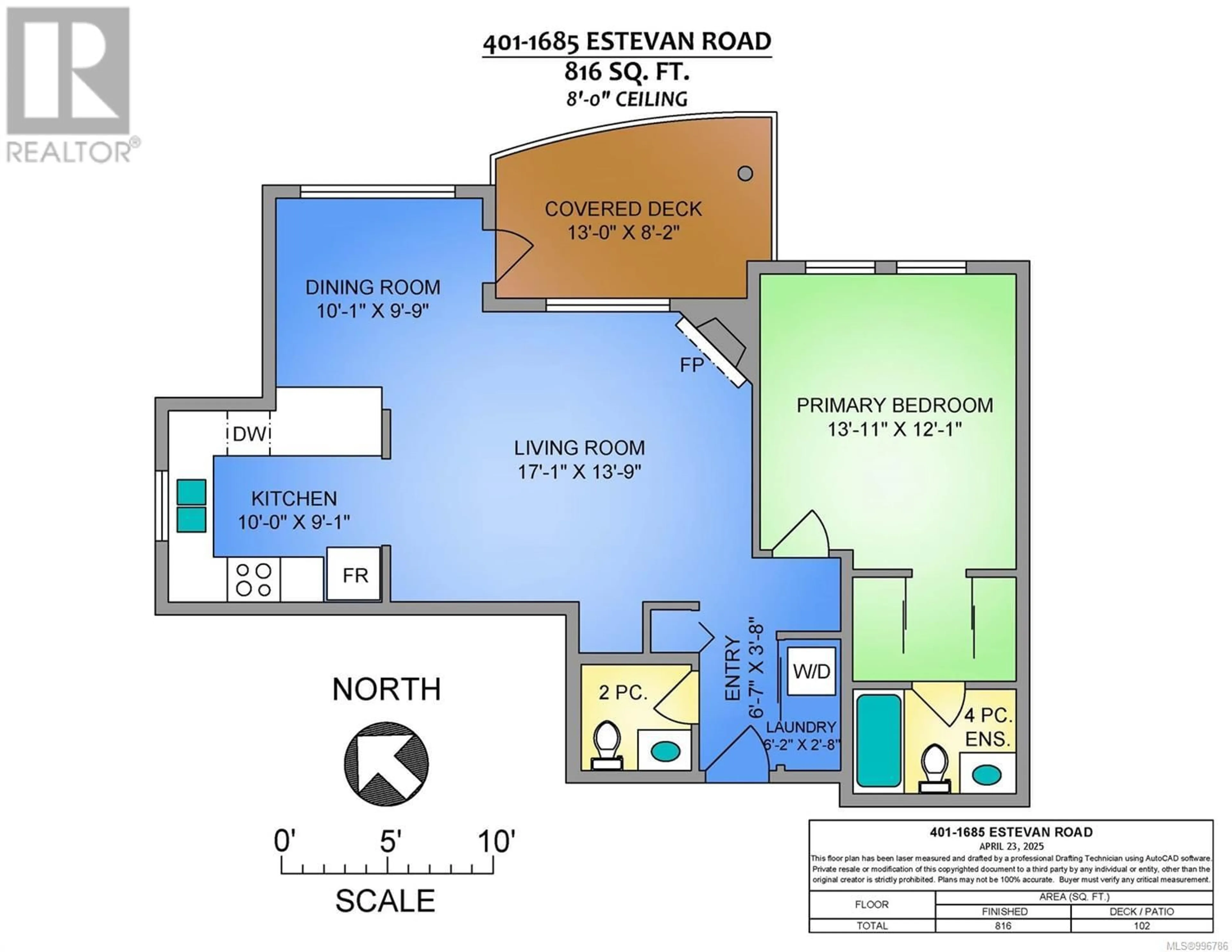 Floor plan for 401 - 1685 ESTEVAN ROAD, Nanaimo British Columbia V9S5V9