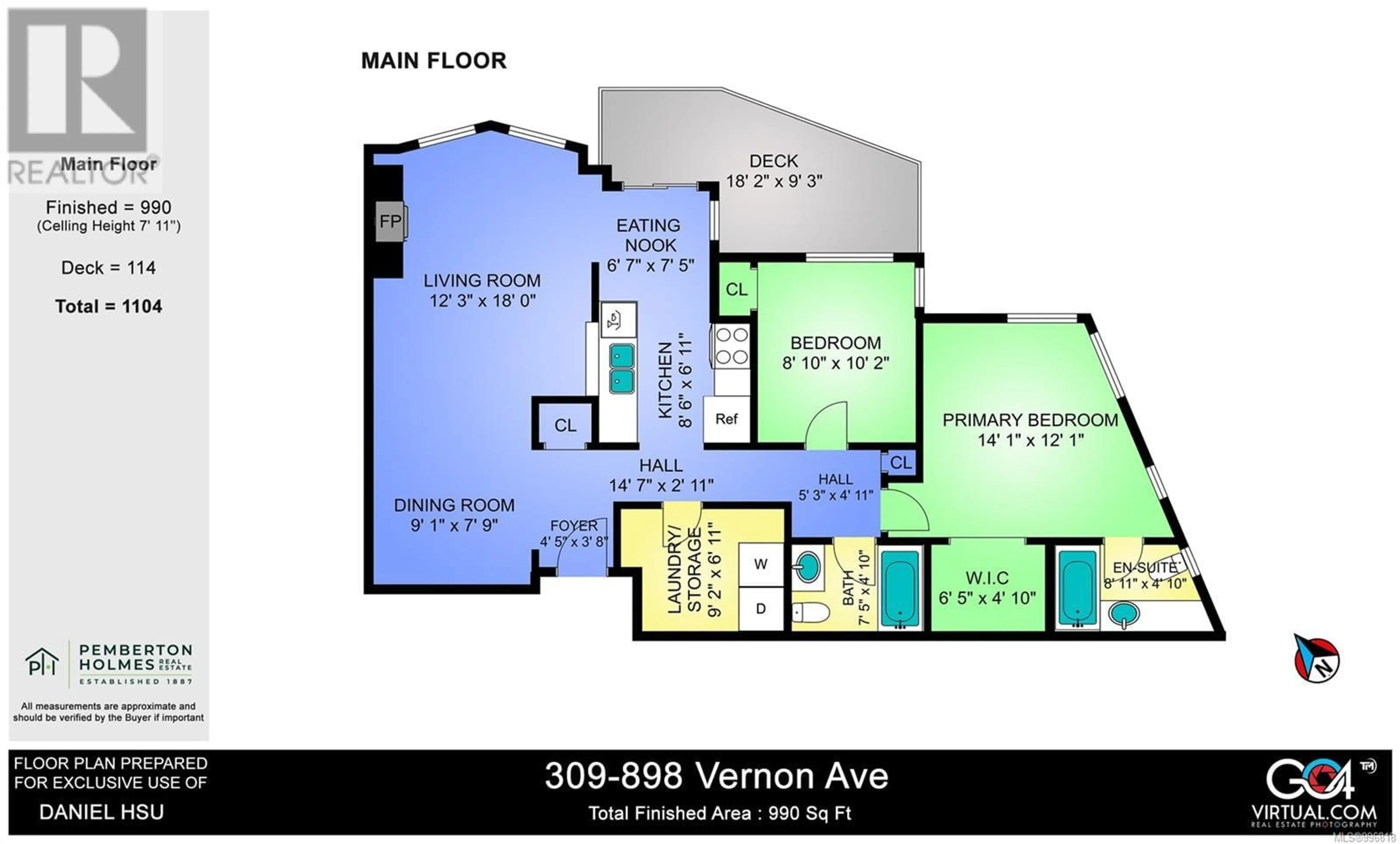 Floor plan for 309 - 898 VERNON AVENUE, Saanich British Columbia V8X2W6