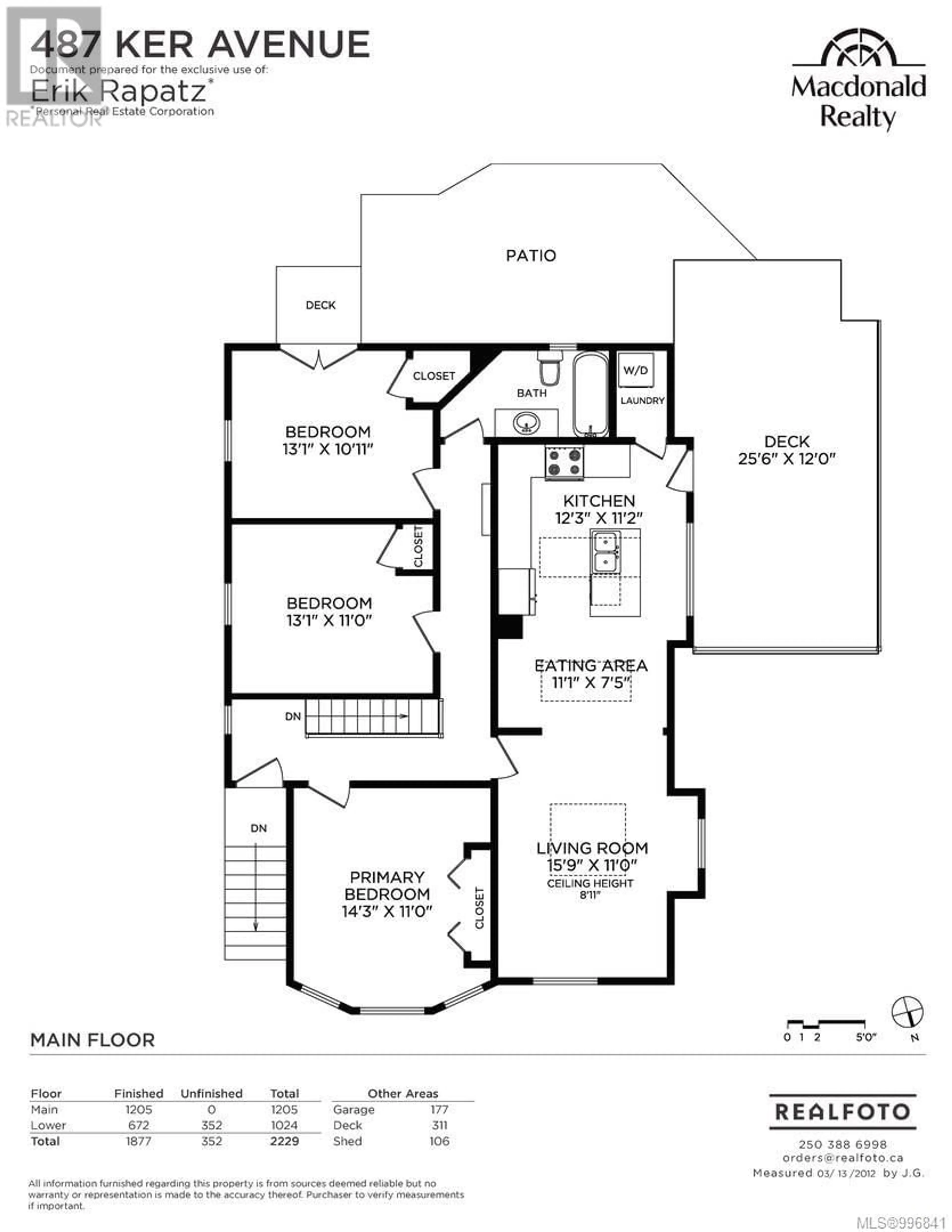 Floor plan for 487 KER AVENUE, Saanich British Columbia V9A2B8