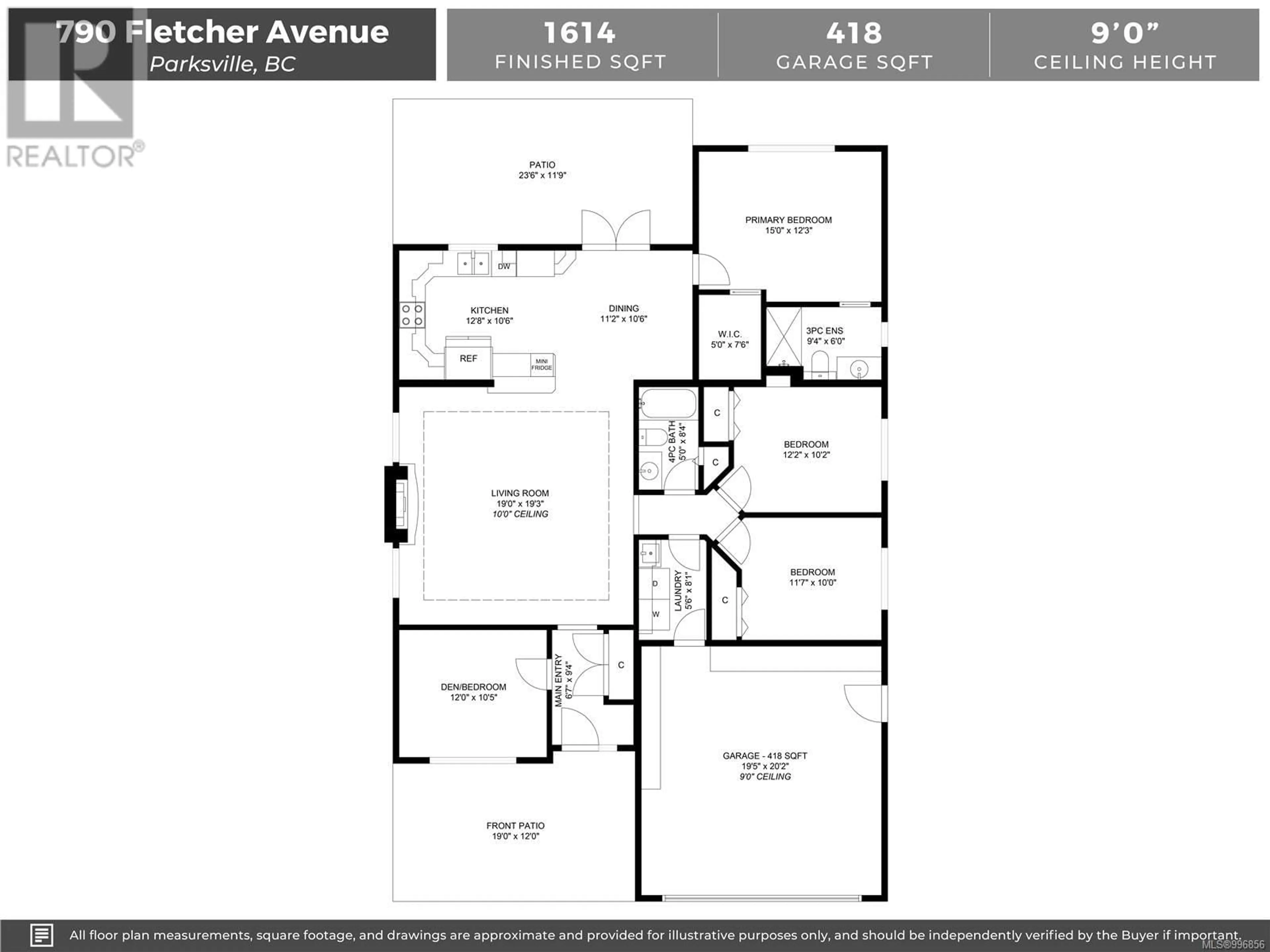 Floor plan for 790 FLETCHER AVENUE, Parksville British Columbia V9P0A3