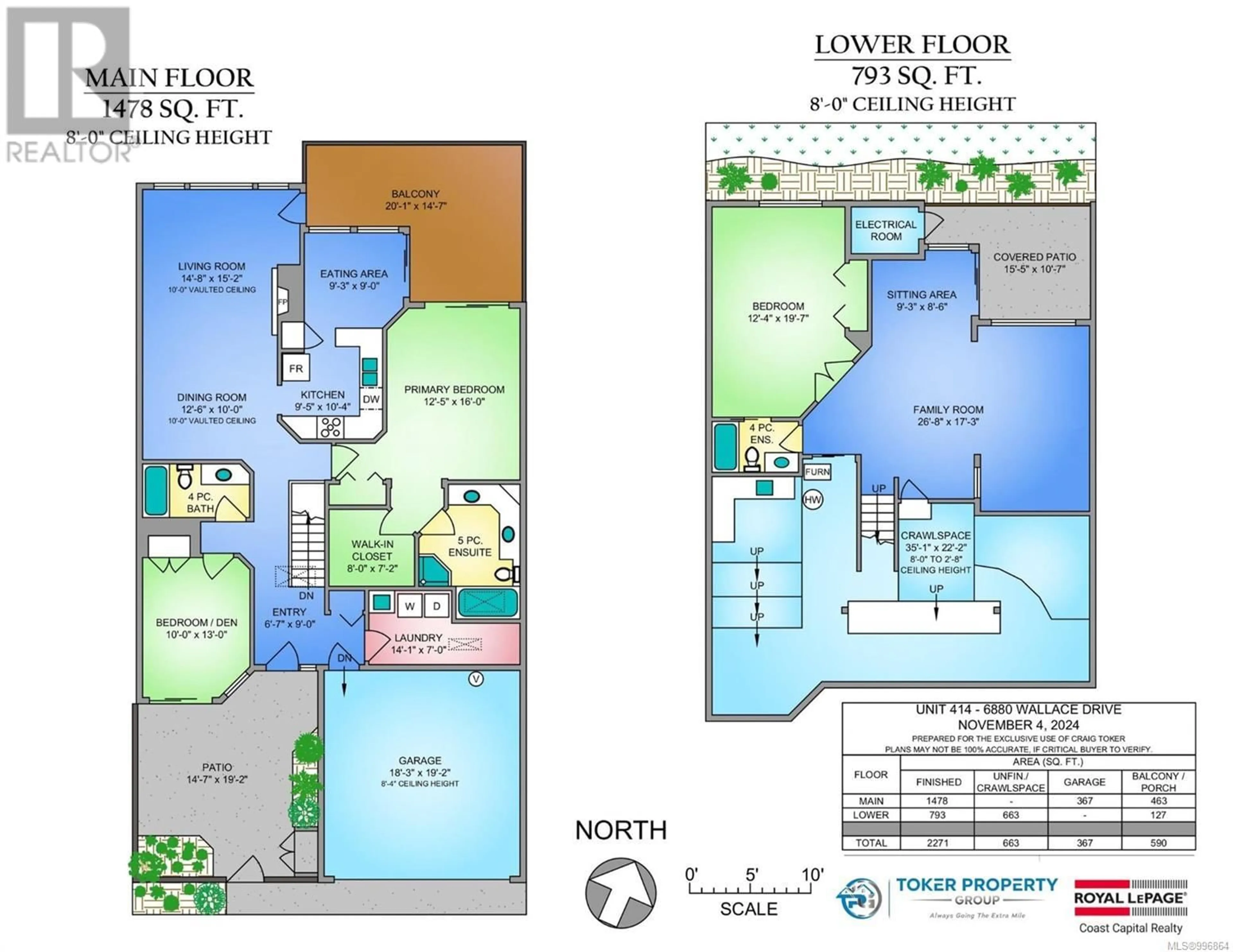 Floor plan for 414 - 6880 WALLACE DRIVE, Central Saanich British Columbia V8M1N8