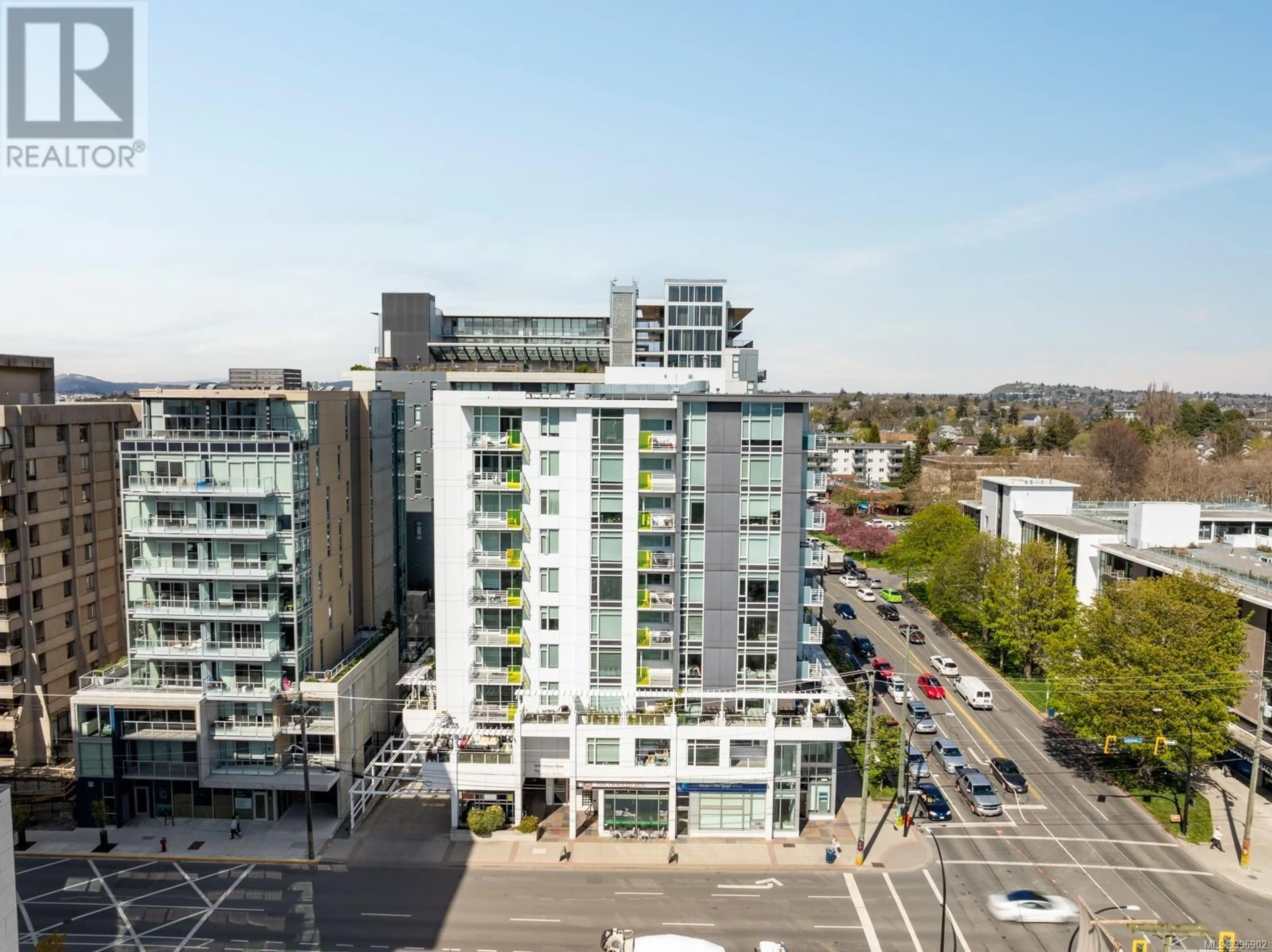 A pic from outside/outdoor area/front of a property/back of a property/a pic from drone, city buildings view from balcony for 1008 - 1090 JOHNSON STREET, Victoria British Columbia V8V0B3
