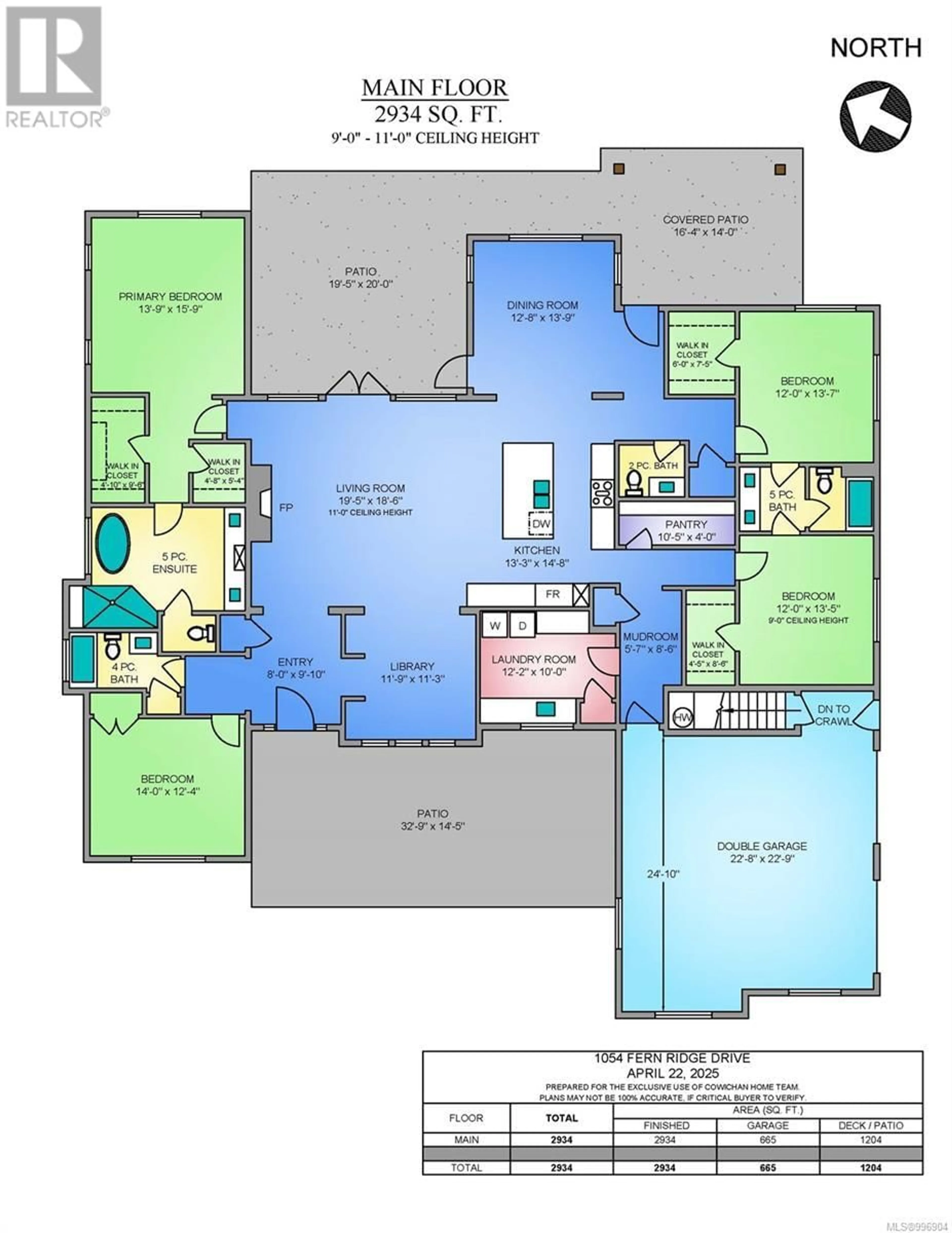 Floor plan for 1054 FERN RIDGE DRIVE, Mill Bay British Columbia V0R2P2