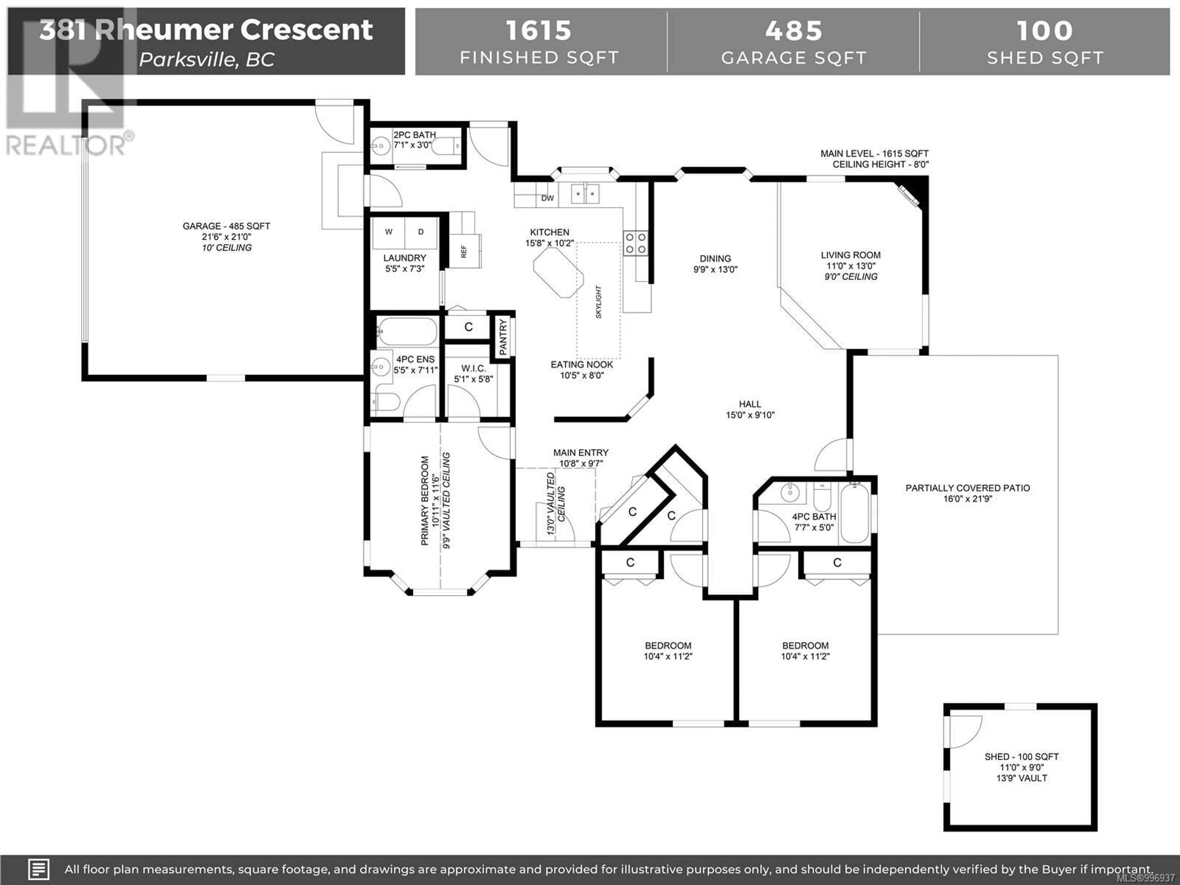 Floor plan for 381 RHEUMER CRESCENT, Parksville British Columbia V9P2T8